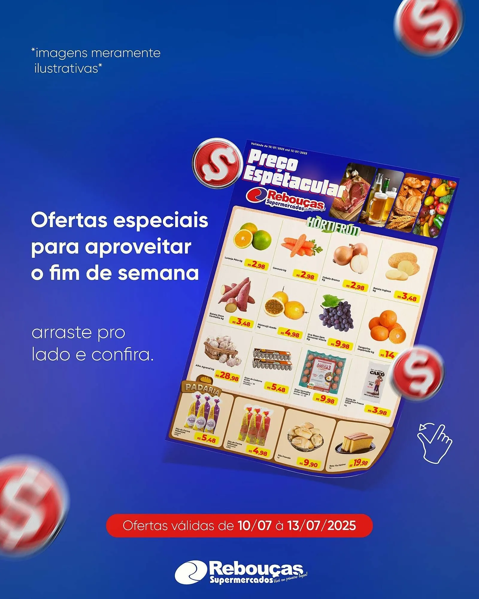 Encarte de Catálogo Rebouças Supermercados 10 de julho até 13 de julho 2025 - Pagina 1