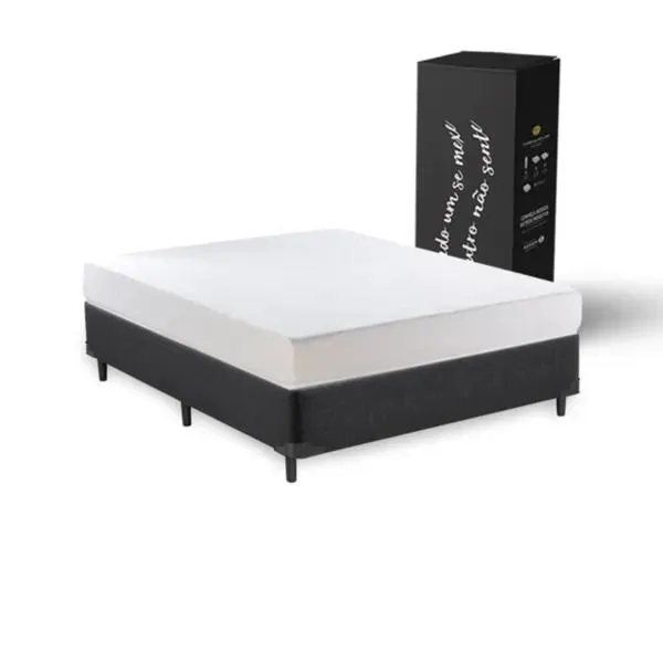 Cama Box: Colchão na caixa Smart Comfort + Box Black Star New - 5 anos de garantia!