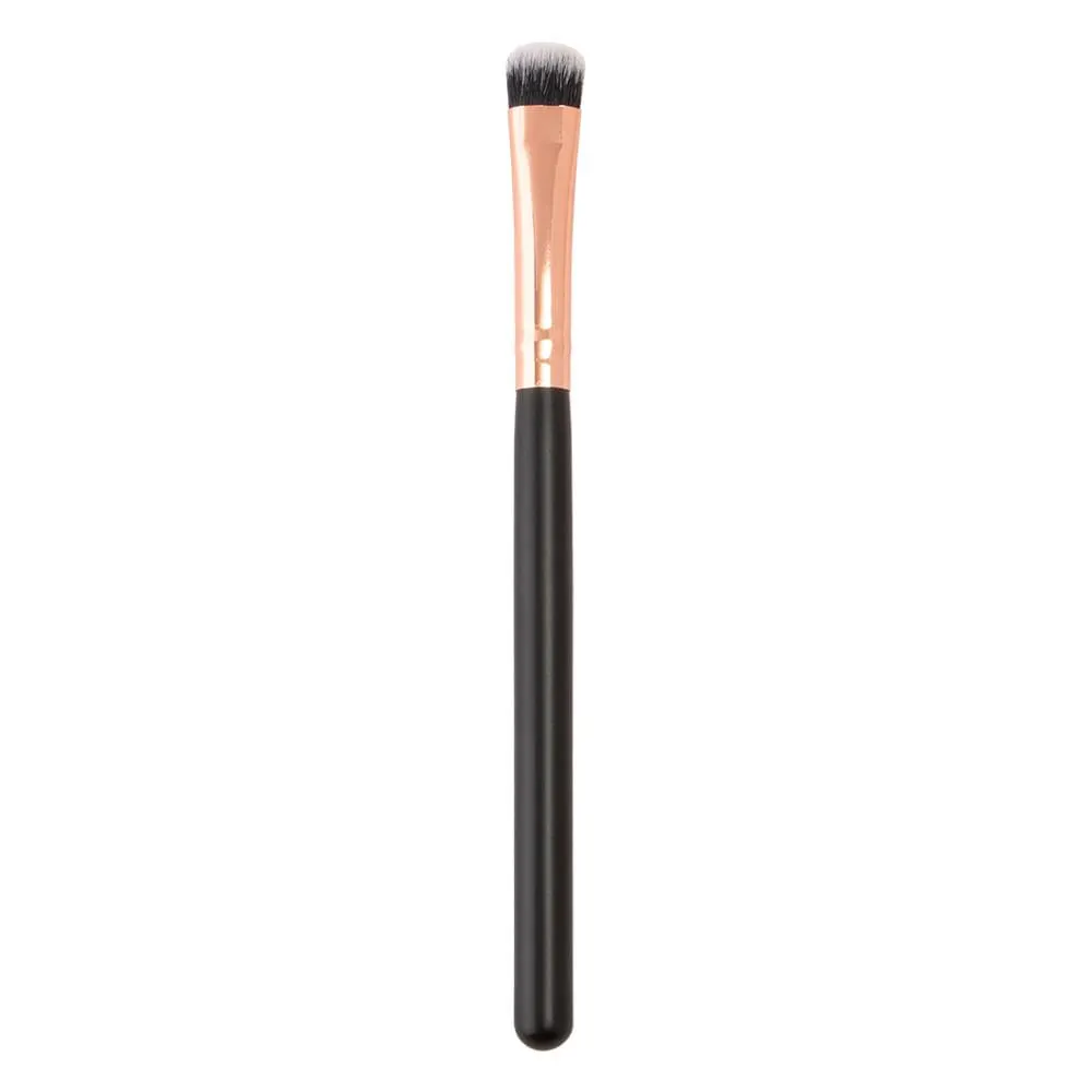 Pincel de Maquiagem Poliamida Cabo Madeira Preto/ Alumínio Rosé 17x0,8cm LM2991 - honeyhome