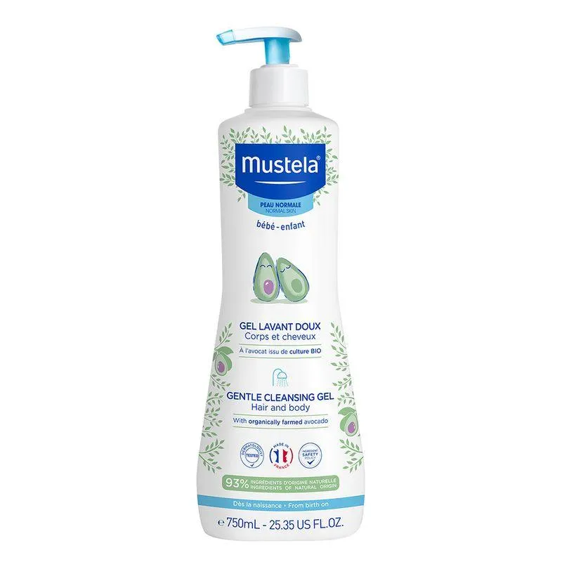 Gel Lavante Suave com Abacate Orgânico Mustela Bebê 750 ml