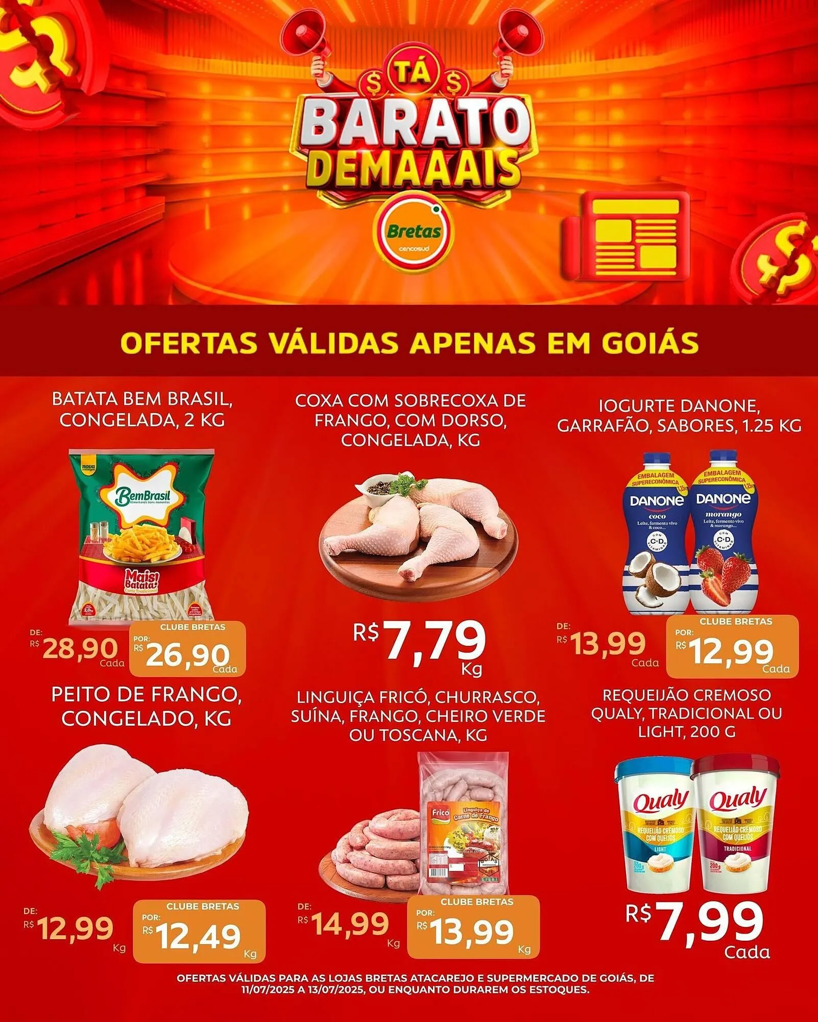 Encarte de Catálogo Supermercados Bretas 11 de julho até 13 de julho 2025 - Pagina 1