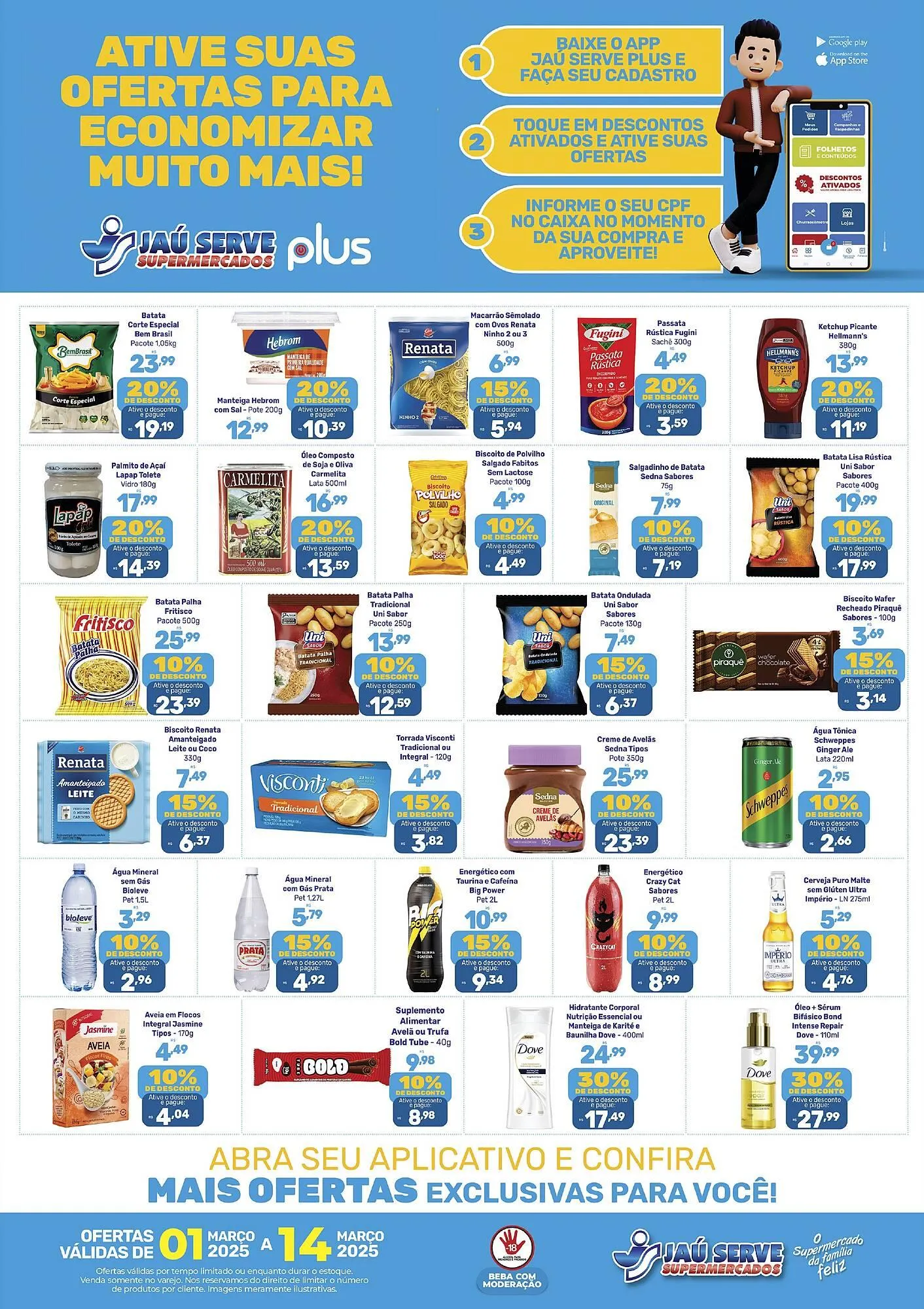 Encarte de Catálogo Supermercados Jau Serve 3 de março até 14 de março 2025 - Pagina 1