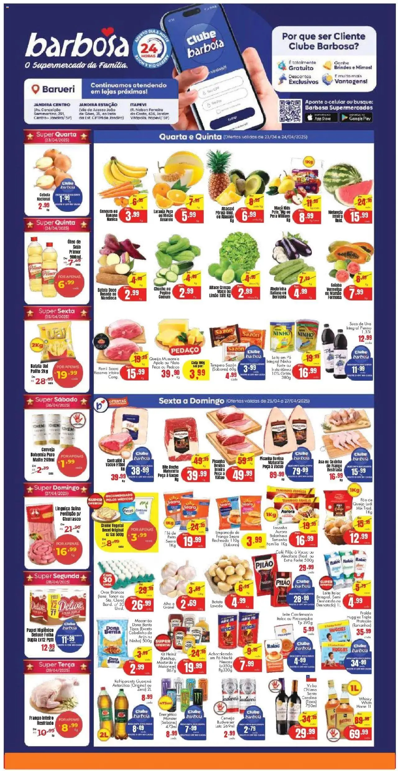 Encarte de Barbosa Supermercados - Ofertas Loja Barueri 23 de abril até 29 de abril 2025 - Pagina 1