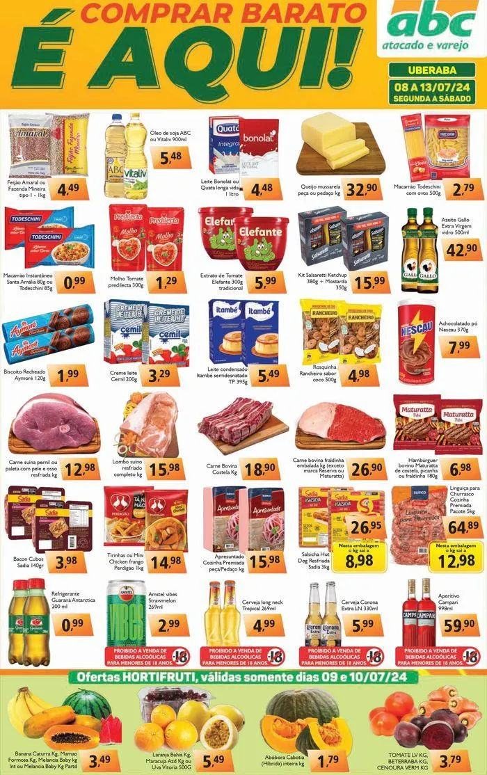 Encarte de Supermercados ABC Ofertas da Semana Atacados - Uberaba 8 de julho até 13 de julho 2024 - Pagina 1
