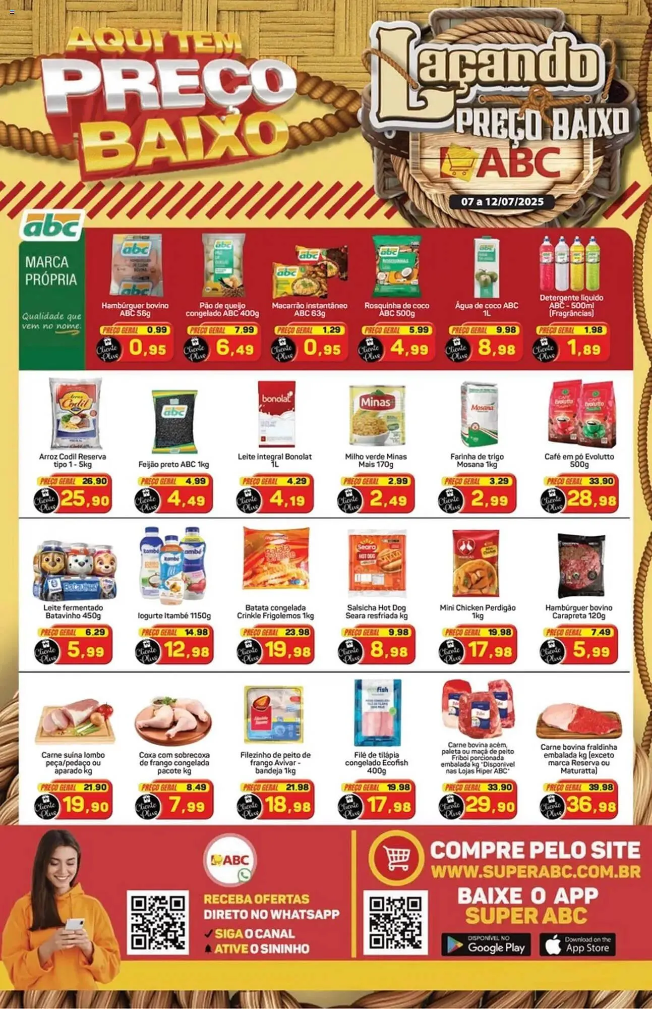Encarte de Catálogo Supermercados ABC 7 de julho até 12 de julho 2025 - Pagina 1