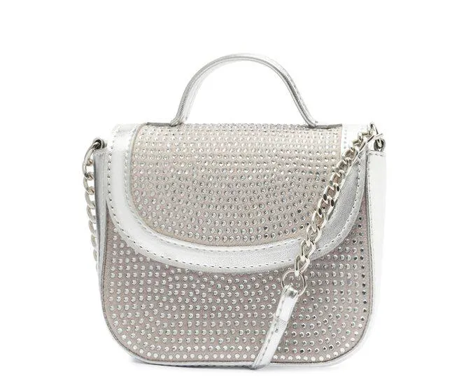 Bolsa Crossbody Prata Pequena Hotfix Glam