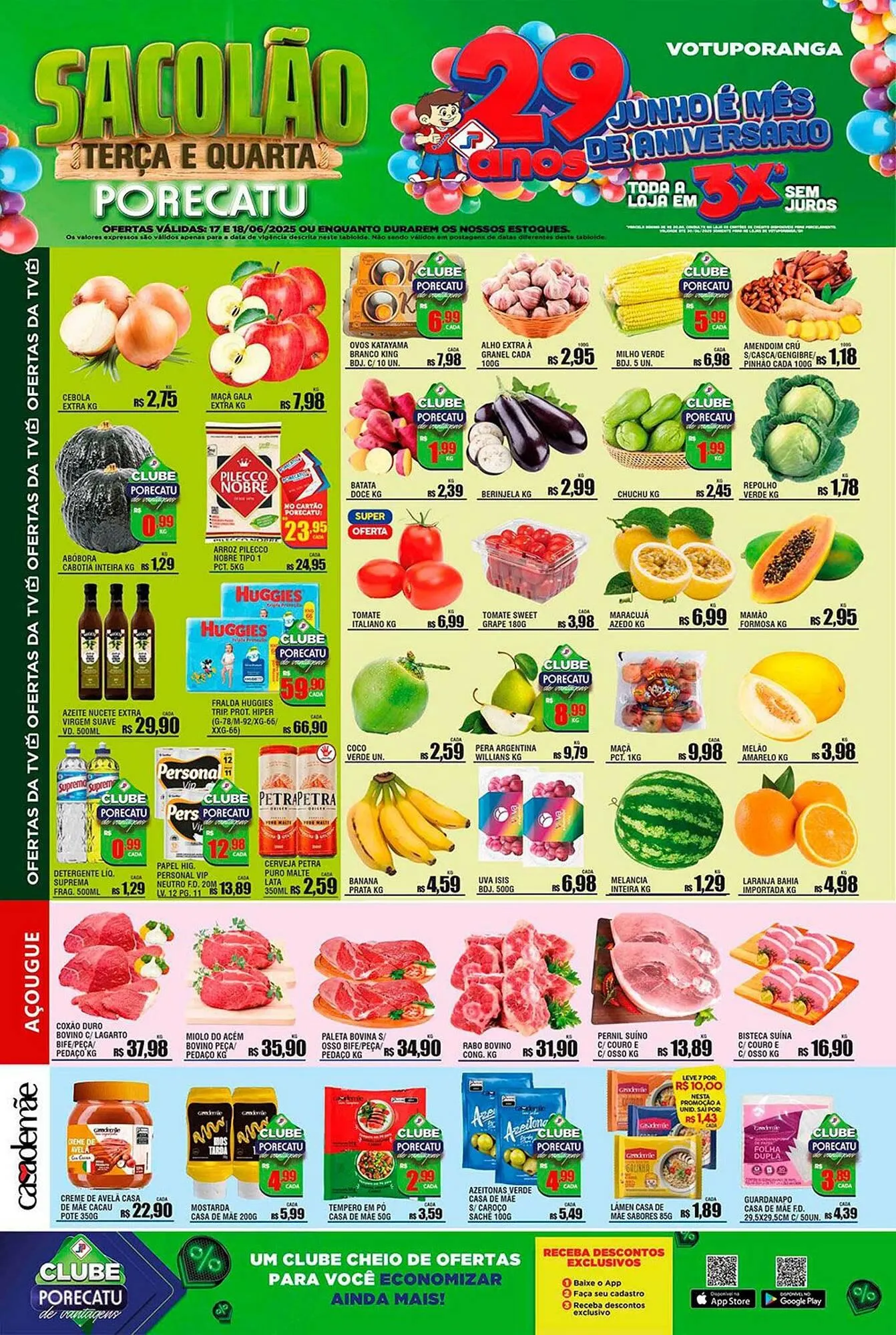 Encarte de Catálogo Supermercado Porecatu 16 de junho até 18 de junho 2025 - Pagina 1