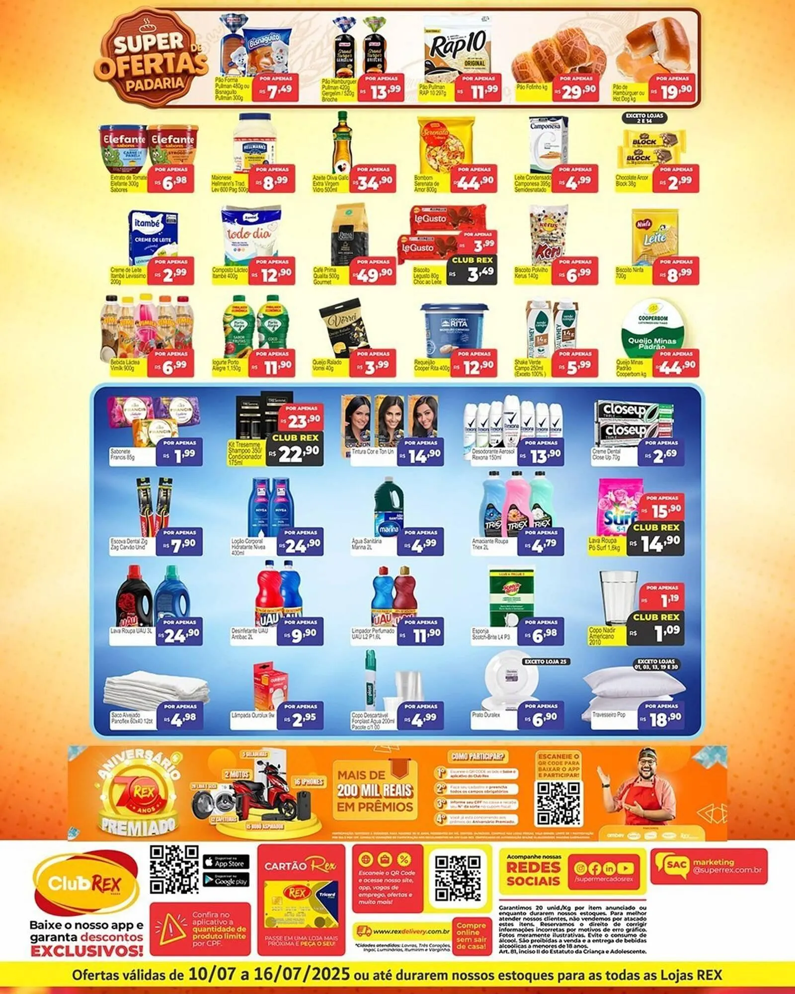 Encarte de Catálogo Supermercados Rex 10 de julho até 16 de julho 2025 - Pagina 1