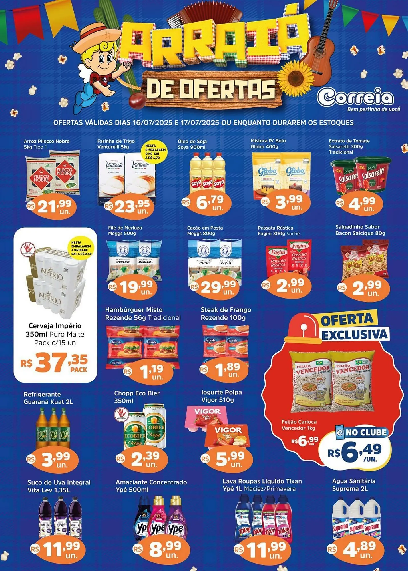 Encarte de Catálogo Supermercados Correia 15 de julho até 17 de julho 2025 - Pagina 1