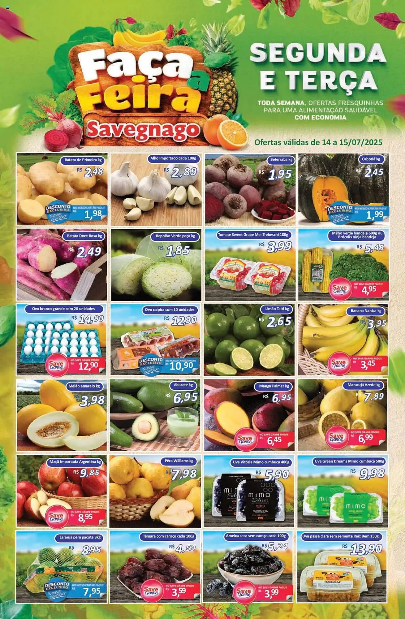 Encarte de Catálogo Supermercados Savegnago 14 de julho até 16 de julho 2025 - Pagina 1