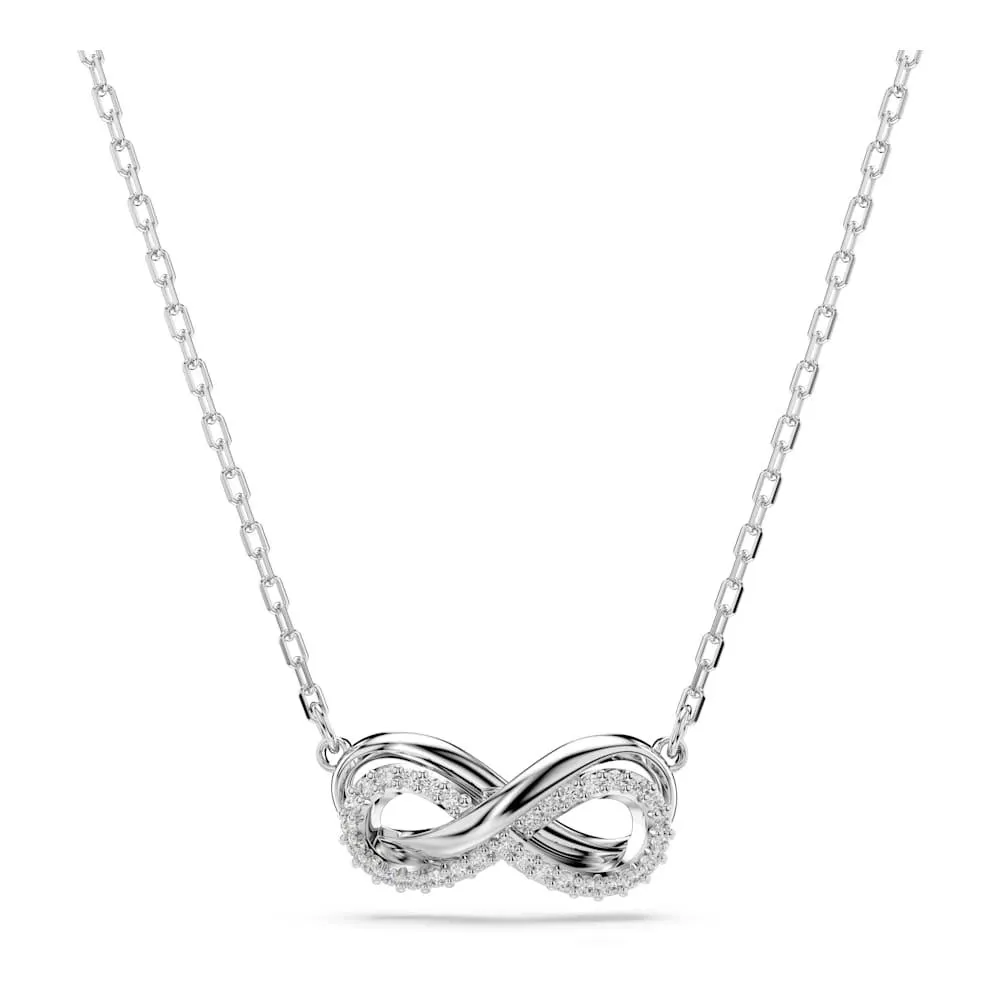 Pingente Hyperbola, Pavé, Infinity, Branco, Revestido em ródio