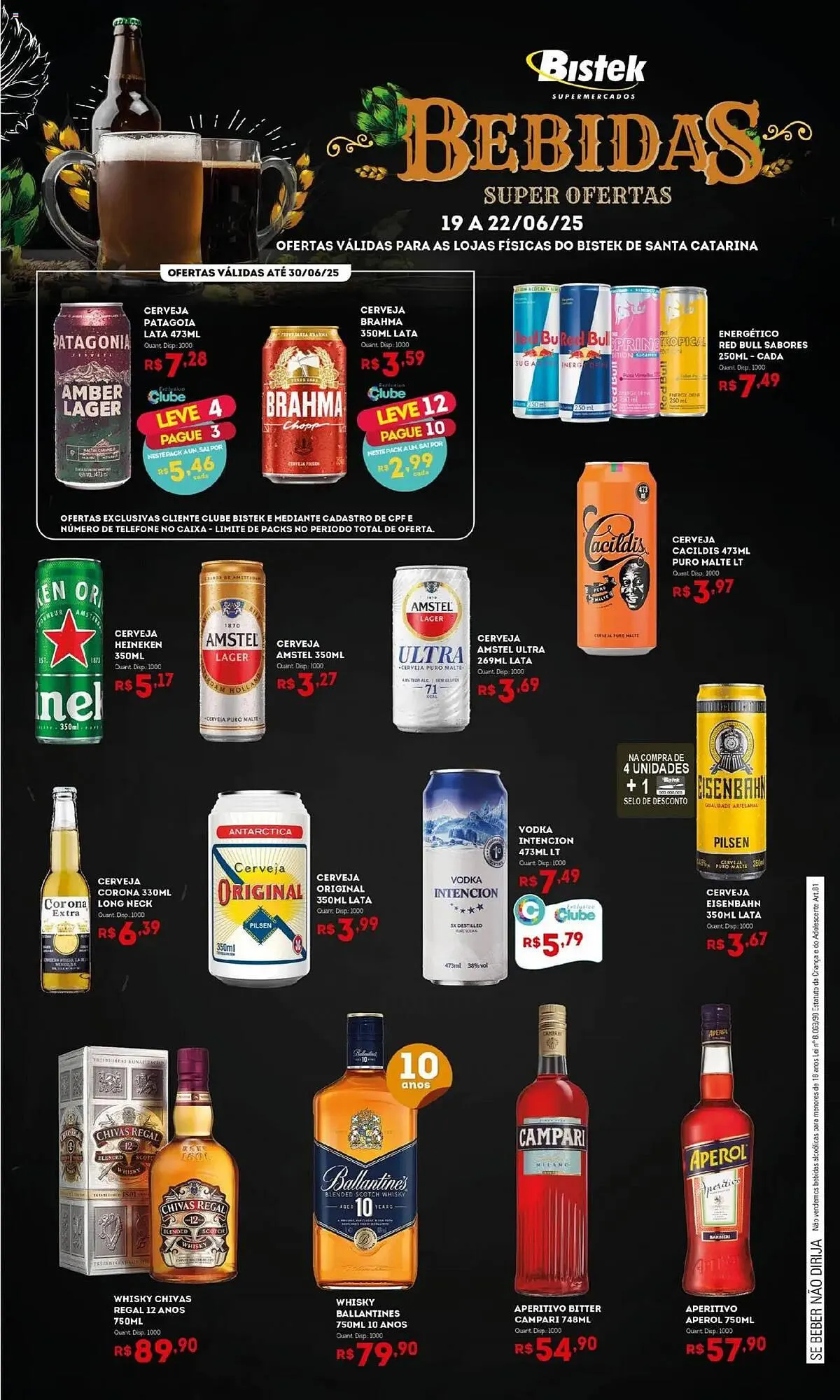 Encarte de Catálogo Bistek Supermercados 19 de junho até 22 de junho 2025 - Pagina 1