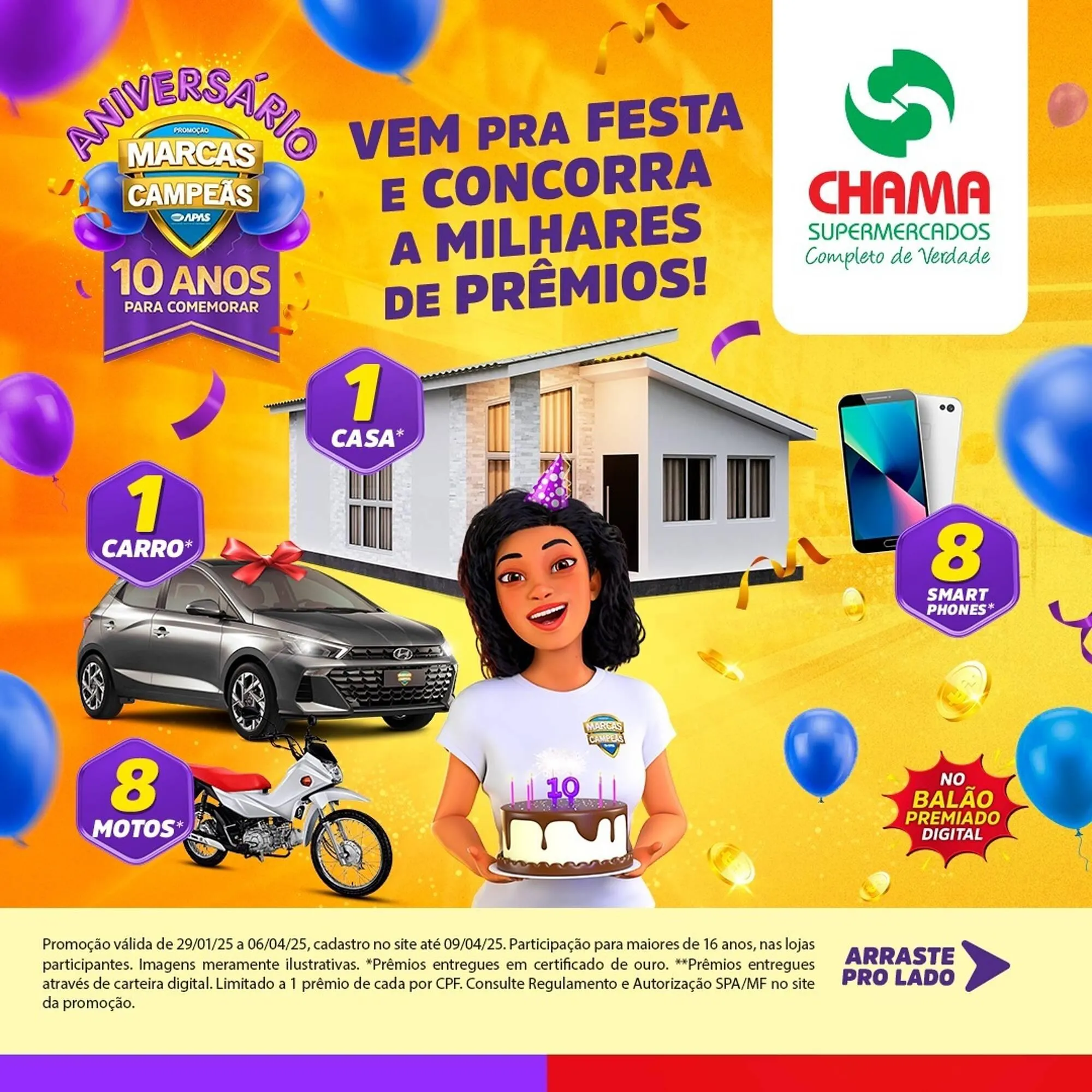 Encarte de Catálogo Chama Supermercados 29 de janeiro até 6 de abril 2025 - Pagina 1