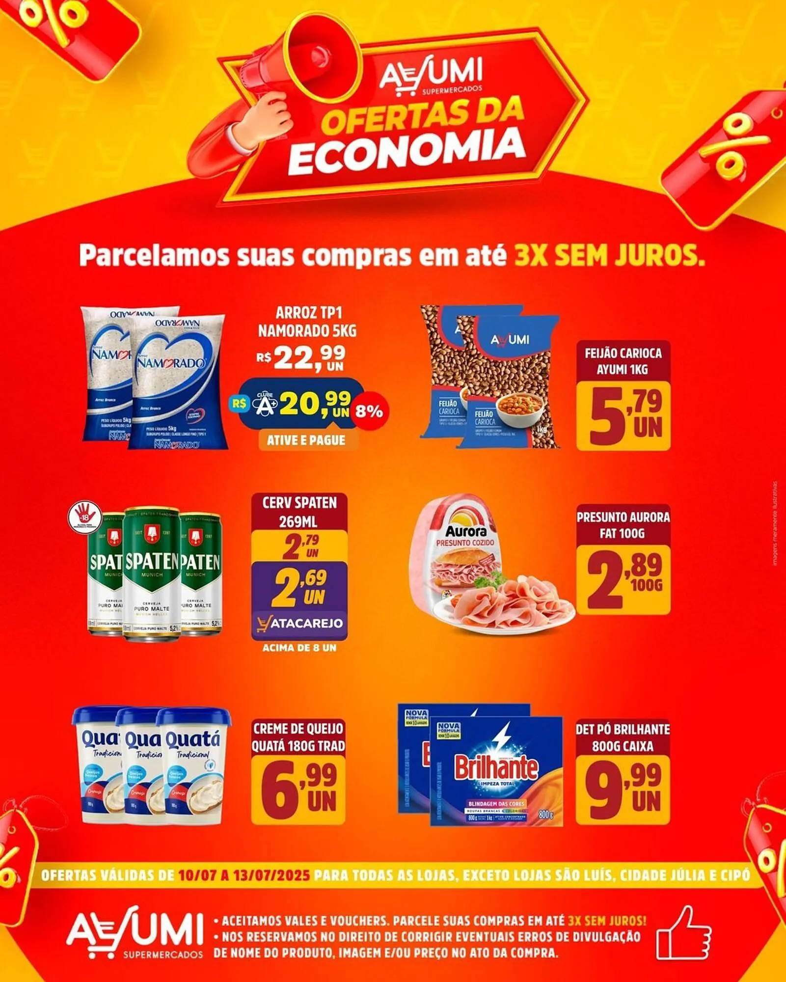 Encarte de Catálogo Ayumi Supermercados 10 de julho até 13 de julho 2025 - Pagina 1