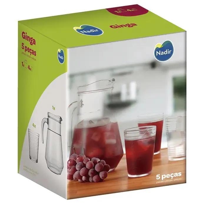 Conjunto de Jarra de mesa e Copos Ginga com 5 peças