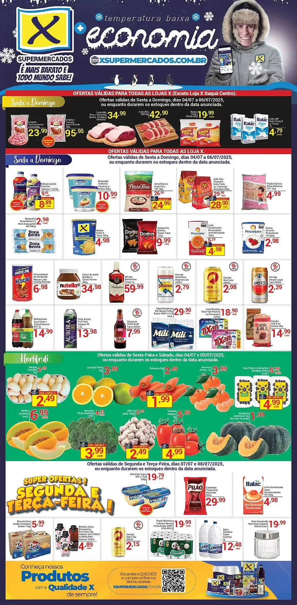 Encarte de Catálogo X Supermercados 4 de julho até 9 de julho 2025 - Pagina 1