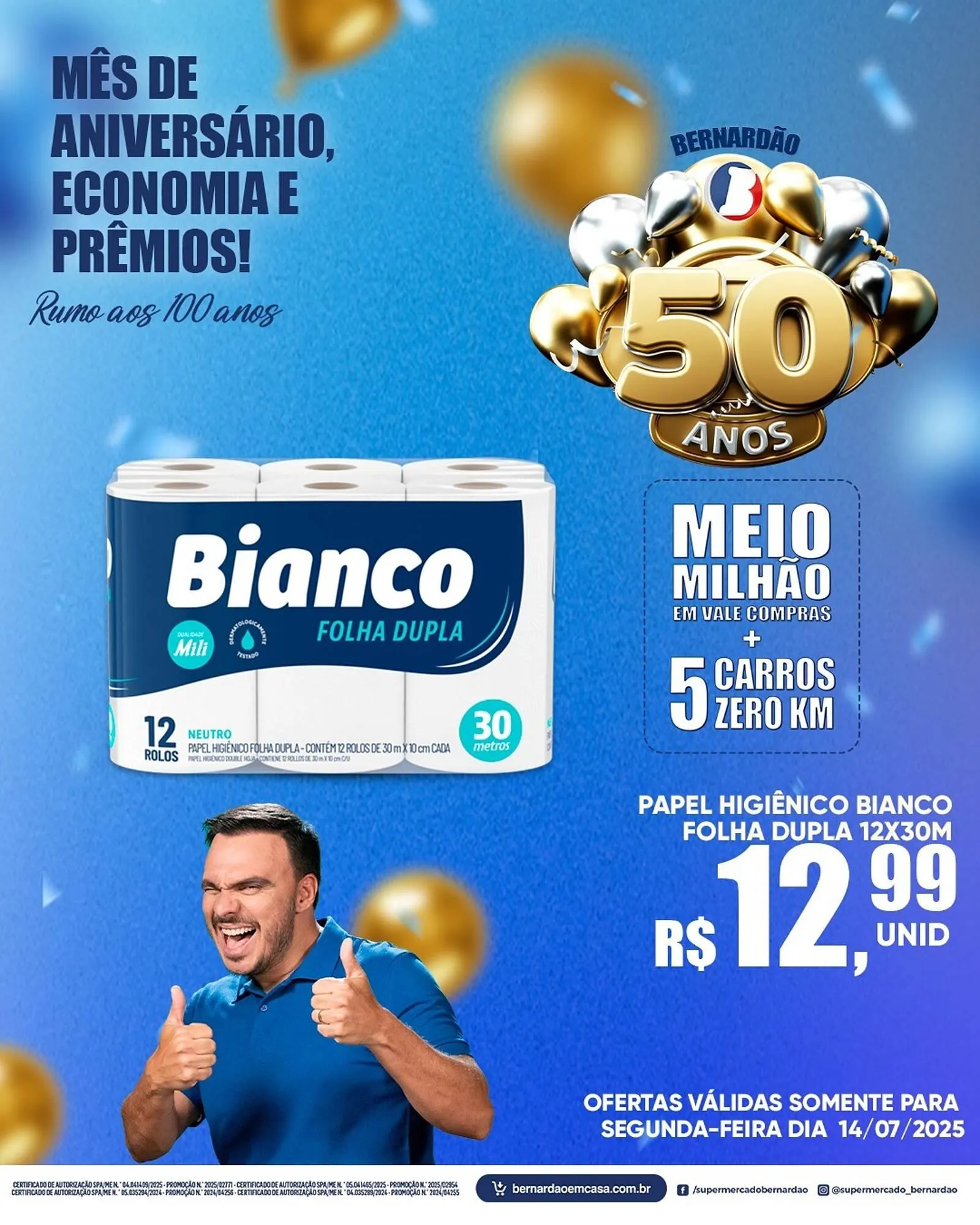 Encarte de Catálogo Supermercado Bernardão 14 de julho até 14 de julho 2025 - Pagina 1