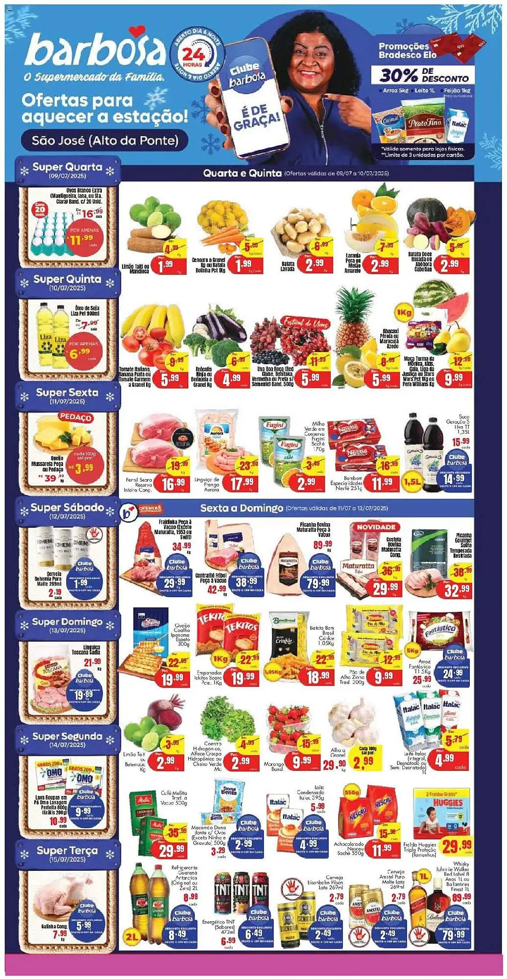 Encarte de Catálogo Barbosa Supermercados 9 de julho até 15 de julho 2025 - Pagina 1