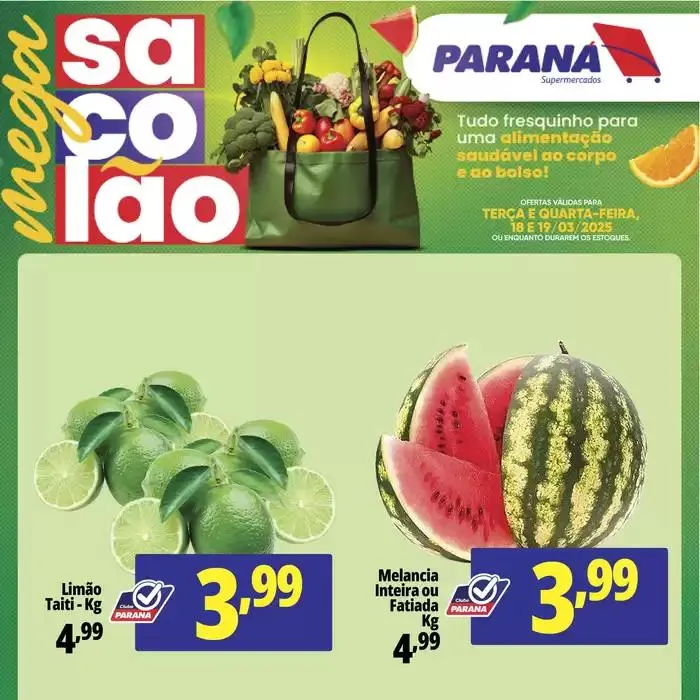 Encarte de Encarte Paraná Supermercados 18 de março até 19 de março 2025 - Pagina 1