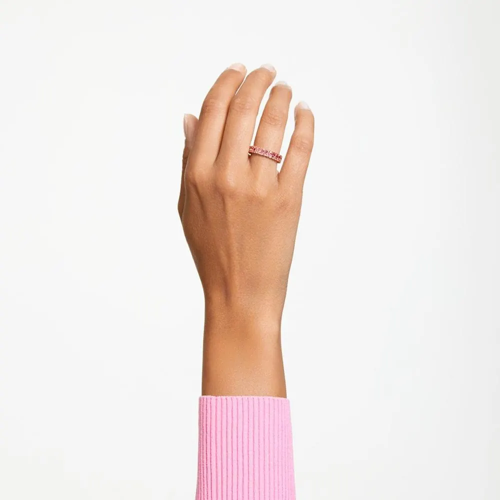 Anel Matrix, Lapidação Baguete, Rosa, Lacado a rosa dourado