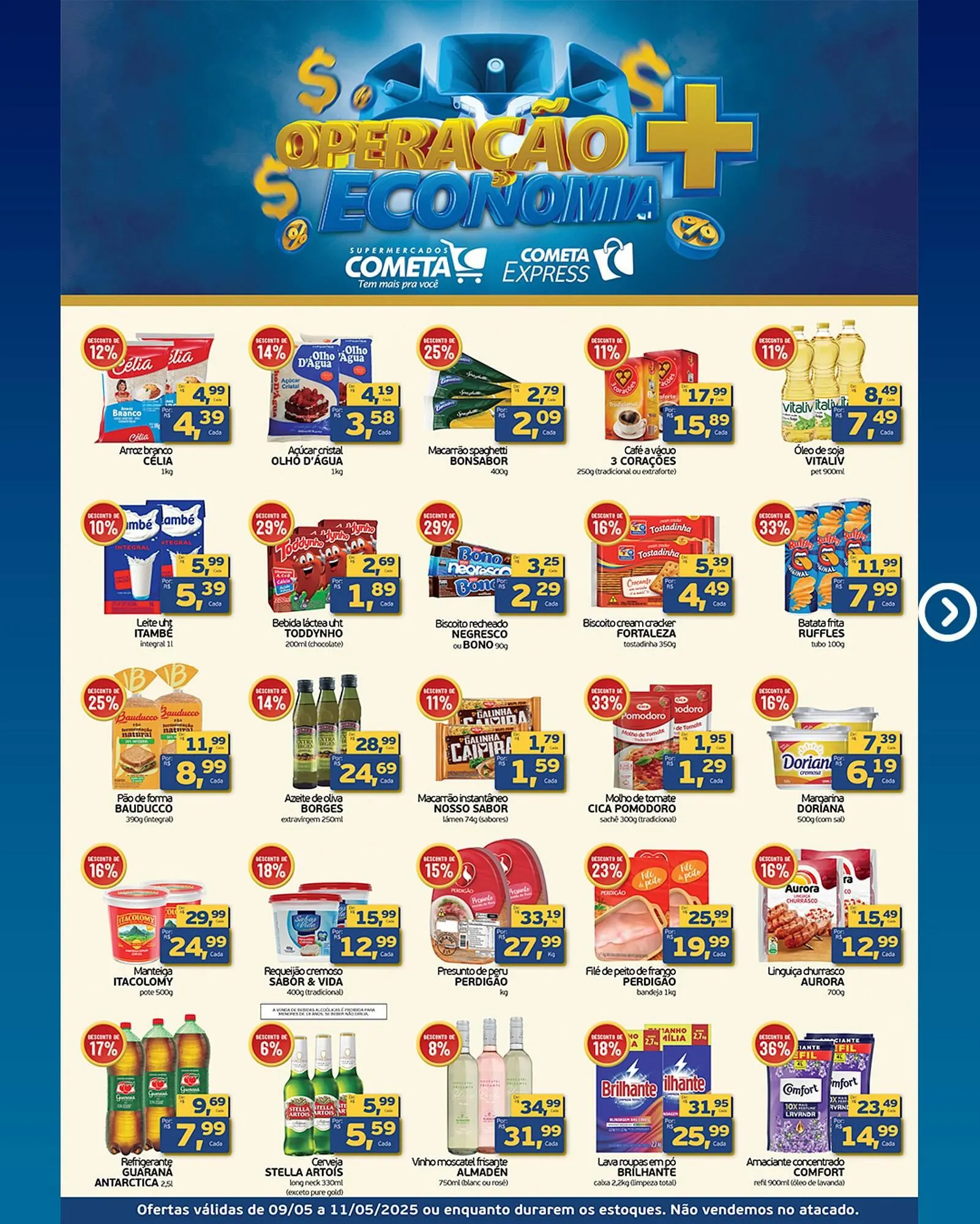 Encarte de Catálogo Cometa Supermercados 9 de maio até 11 de maio 2025 - Pagina 1