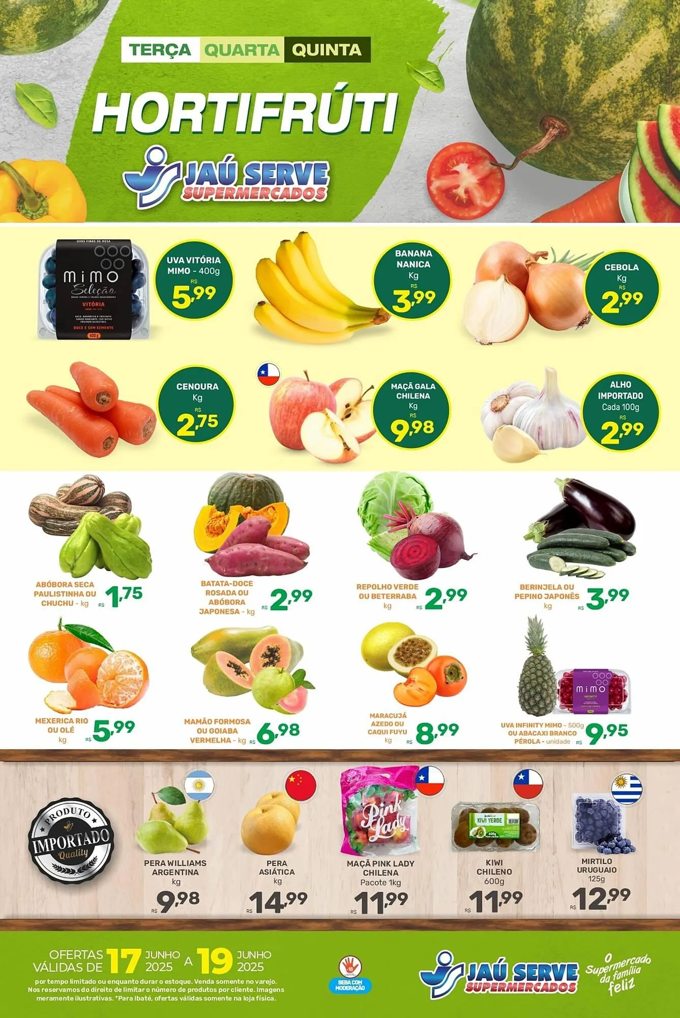 Encarte de Catálogo Supermercados Jau Serve 17 de junho até 19 de junho 2025 - Pagina 1