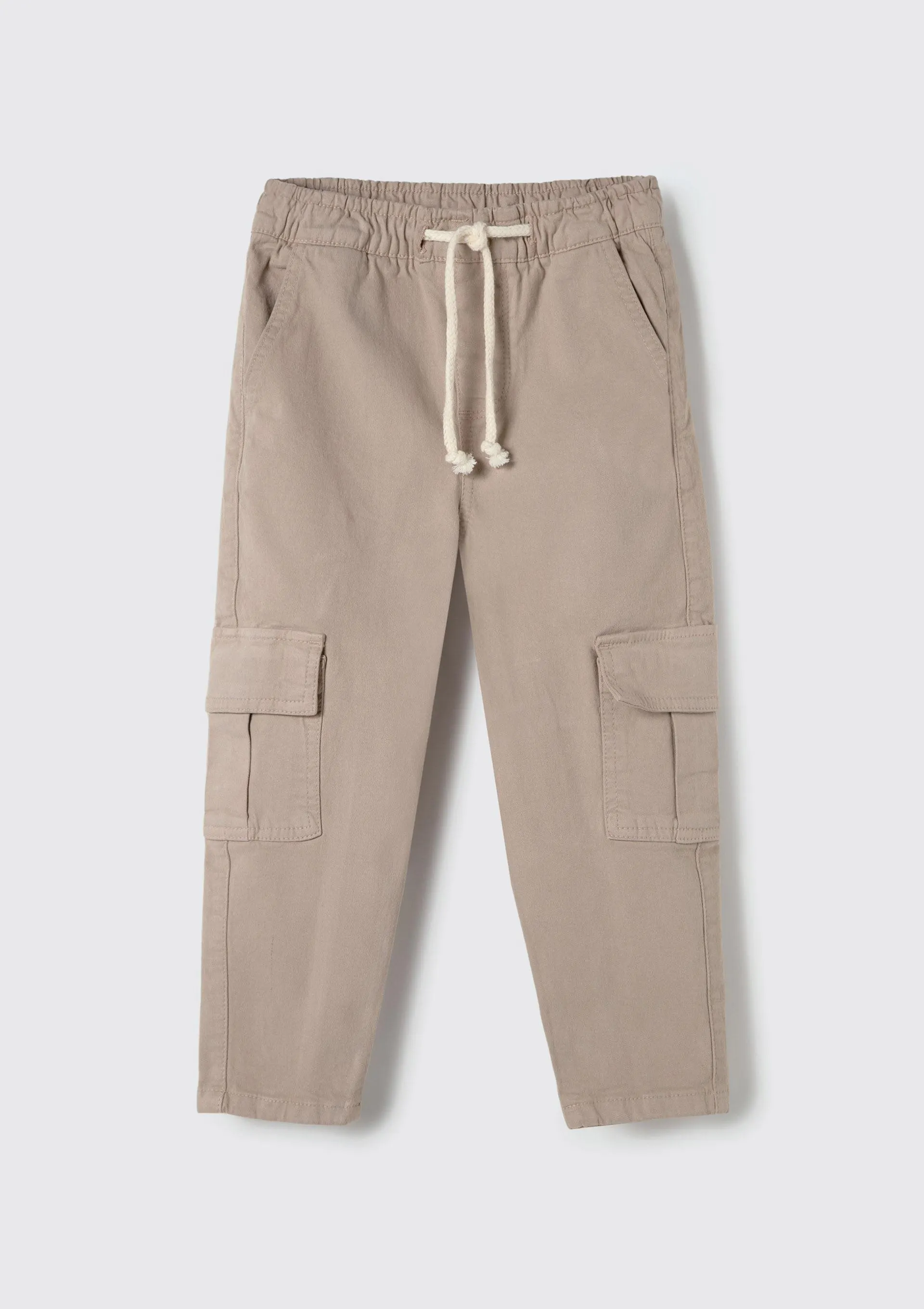 Calça Cargo Infantil Menino Toddler Em Sarja - Marrom