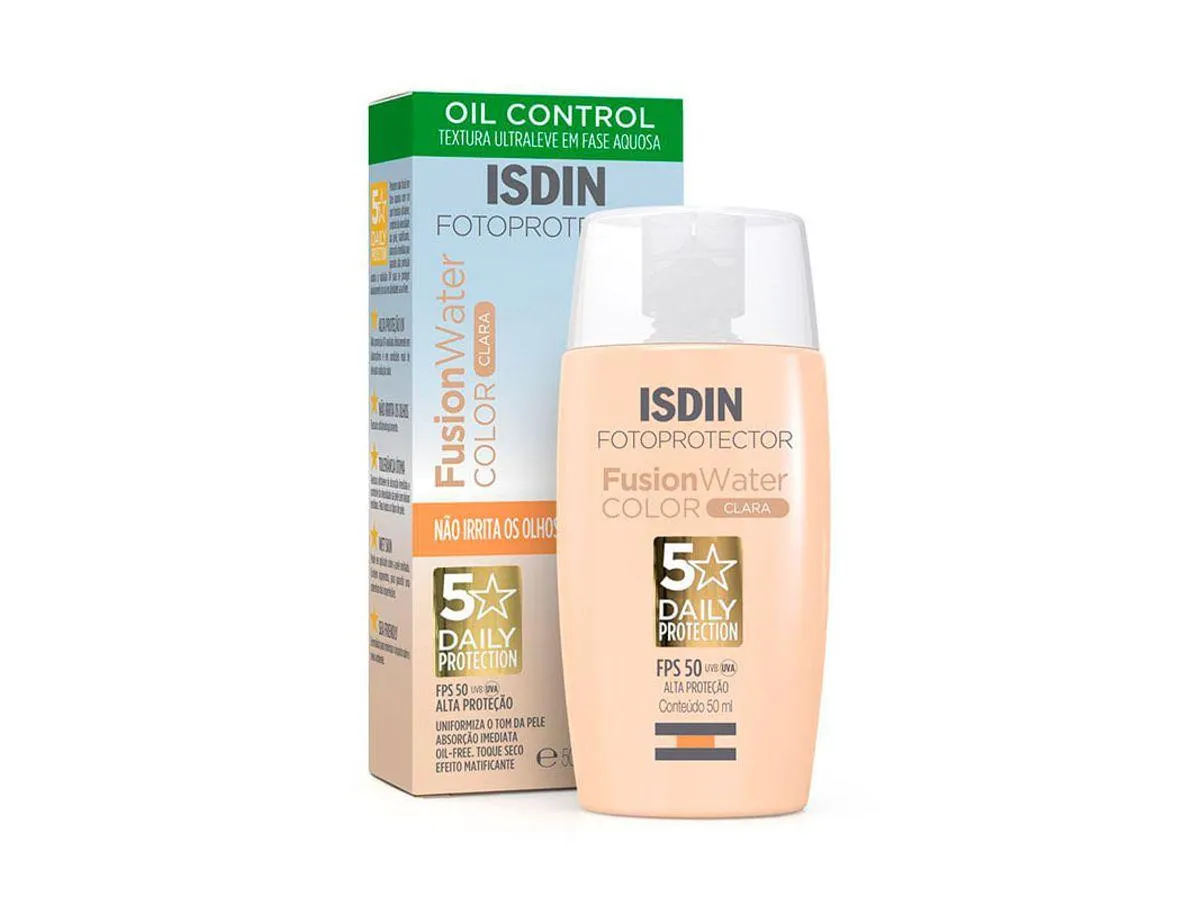 Protetor Solar Facial Isdin Fotoprotector Fusion Water FPS50 Cor Clara 50ml