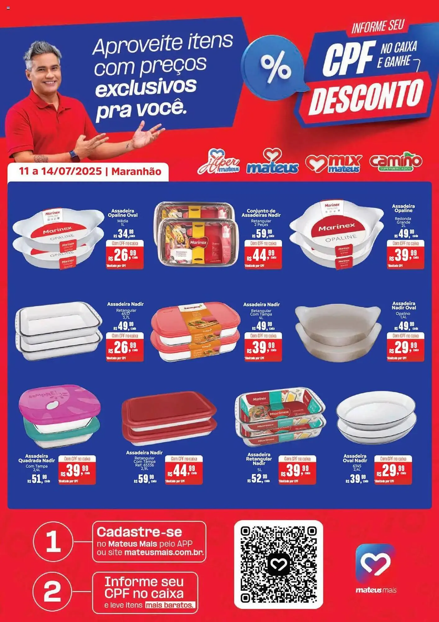 Encarte de Catálogo Supermercados Mateus 11 de julho até 14 de julho 2025 - Pagina 1
