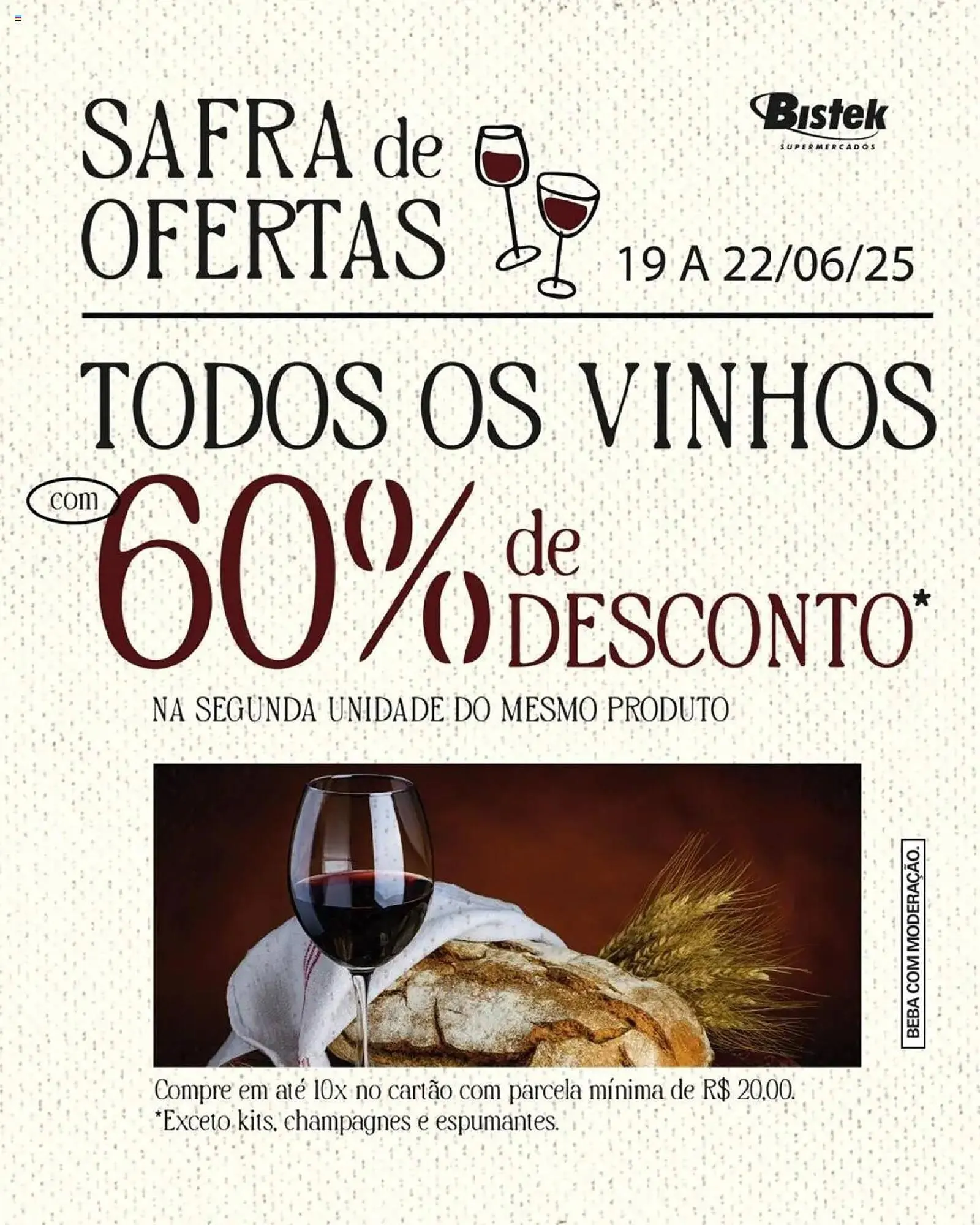 Encarte de Catálogo Bistek Supermercados 19 de junho até 22 de junho 2025 - Pagina 1