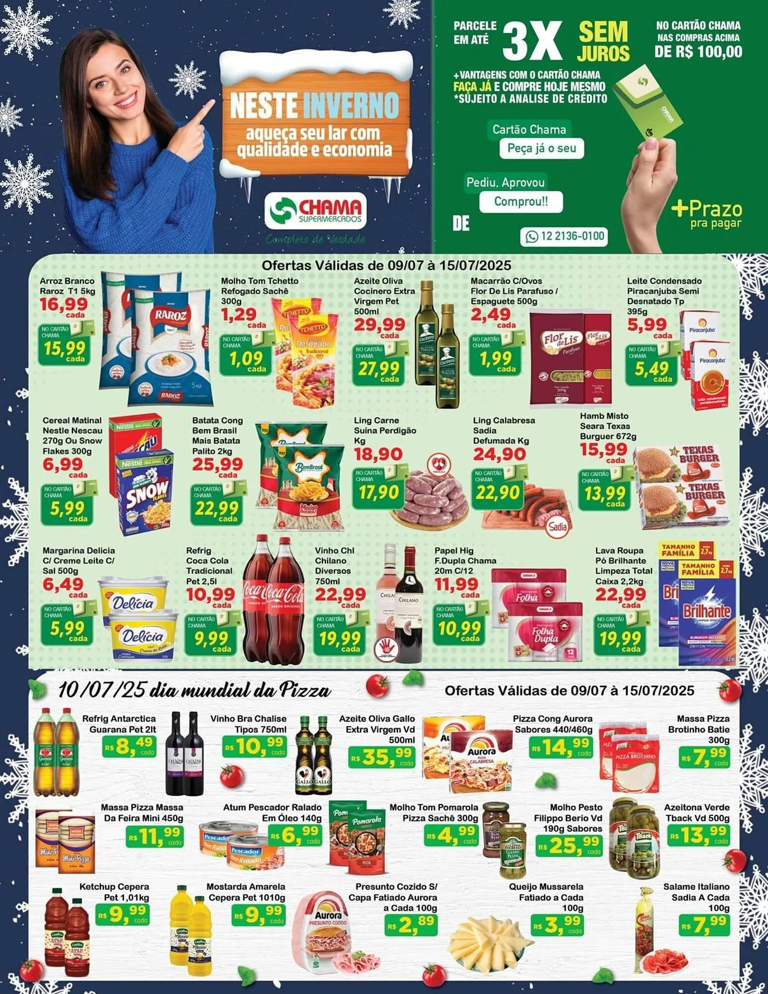 Encarte de Catálogo Chama Supermercados 9 de julho até 15 de julho 2025 - Pagina 1