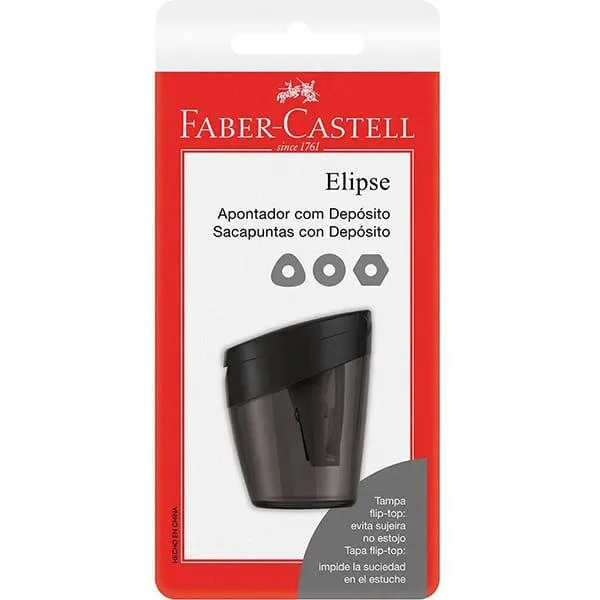 Apontador com Depósito Elipse, Cores sortidas, Faber-Castell - BT 1 UN