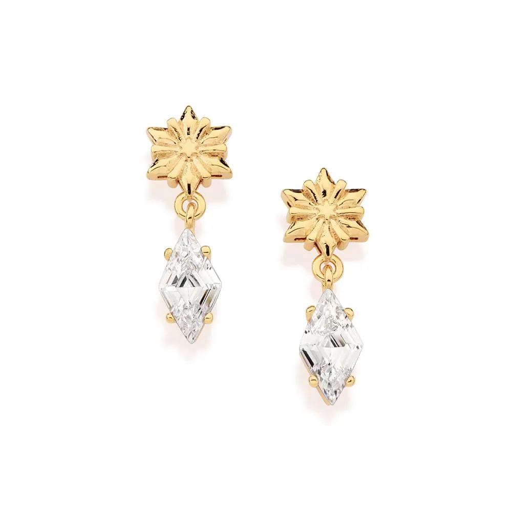 BRINCO FLOCO DE NEVE BANHADO A OURO 18K COM ZIRCÔNIAS - TAM.ÚNICO 5274720006