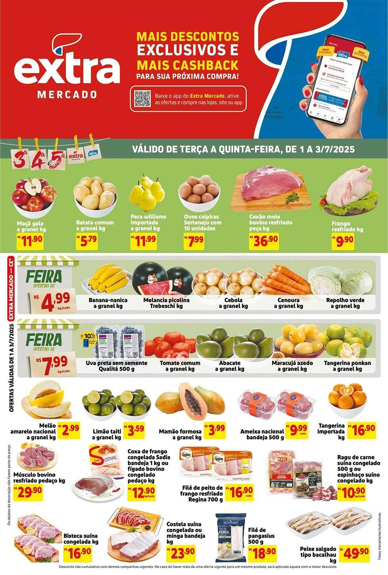Encarte de Catálogo Mercado Extra 1 de julho até 3 de julho 2025 - Pagina 1