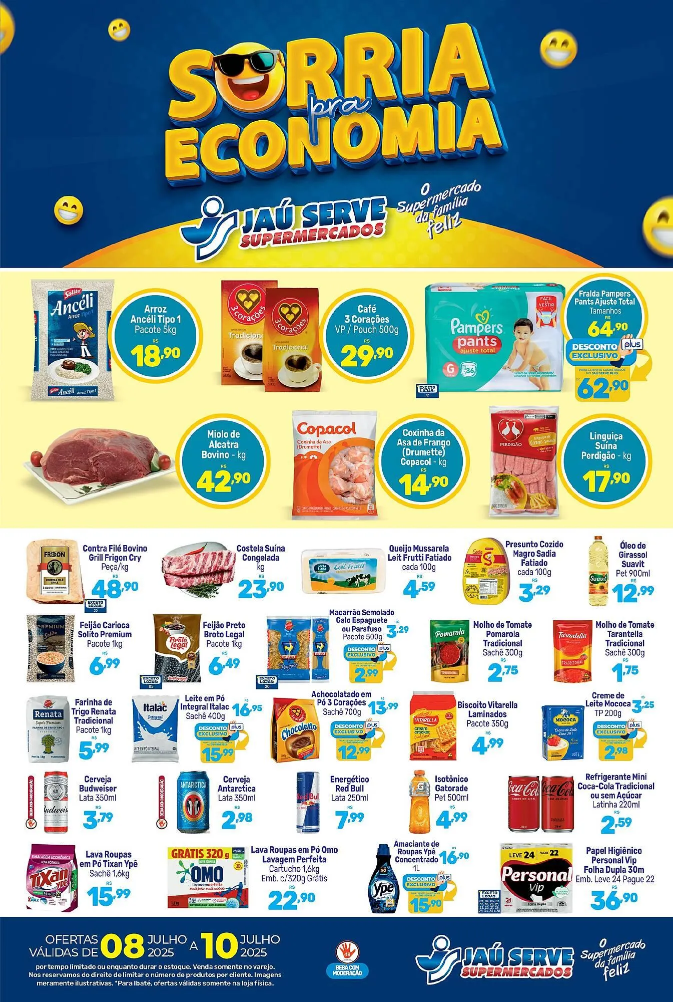 Encarte de Catálogo Supermercados Jau Serve 8 de julho até 10 de julho 2025 - Pagina 1