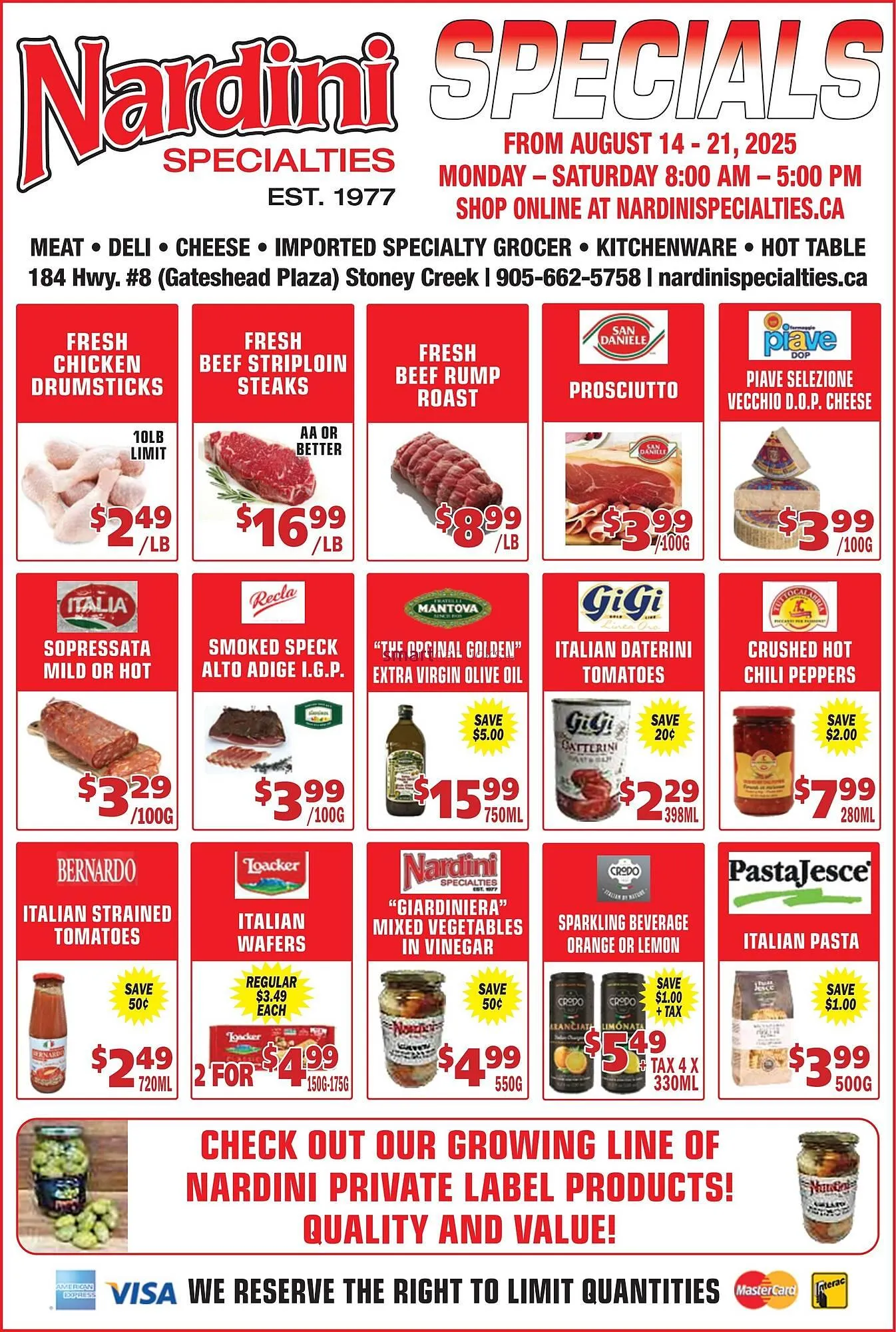 Nardini Specialties flyer from August 14 to August 20 2025 - flyer page 1
