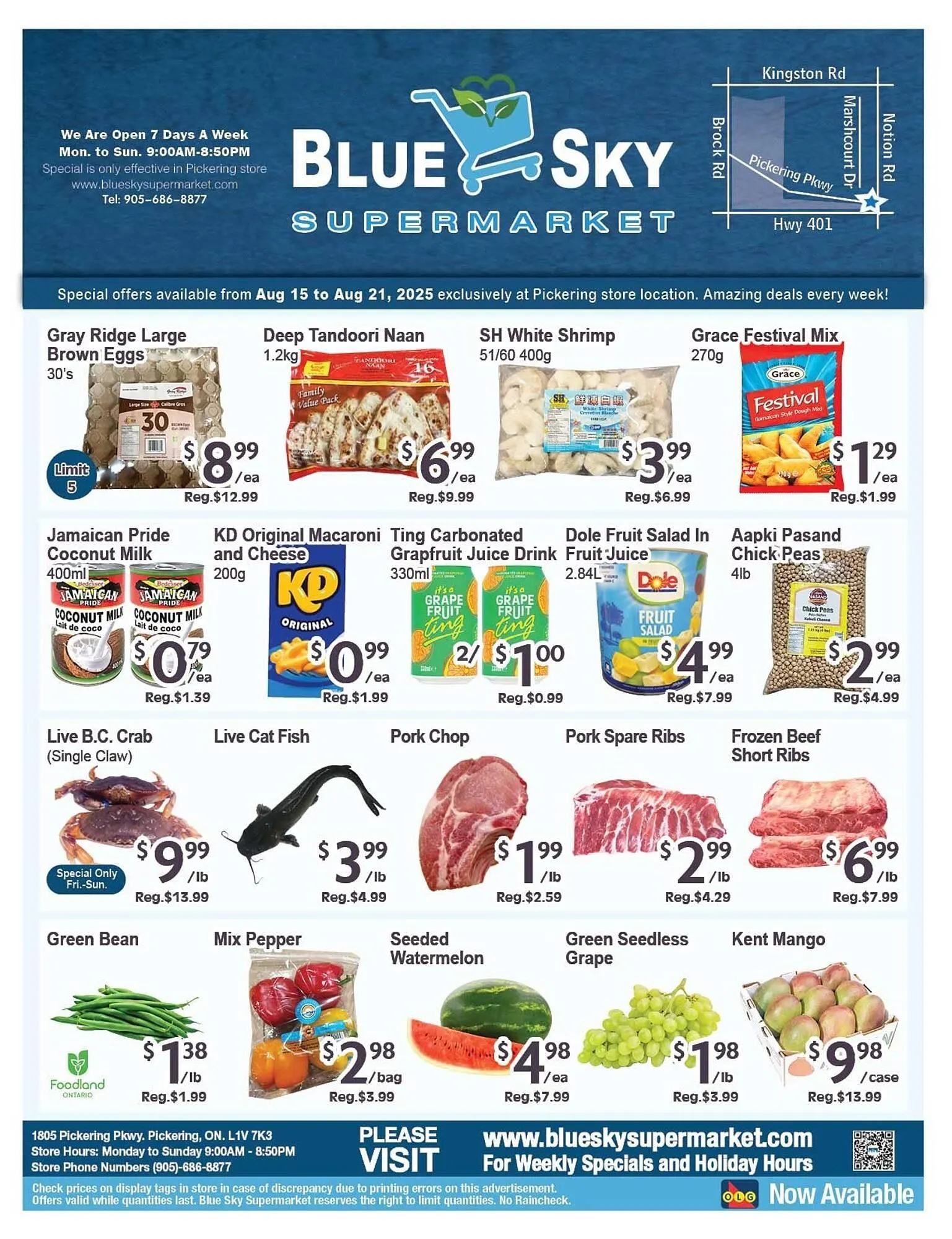 Blue Sky Supermarket flyer from August 15 to August 21 2025 - flyer page 1