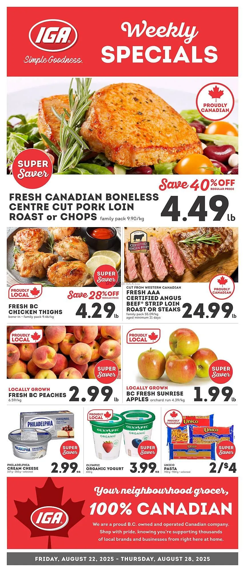 IGA flyer from August 21 to August 27 2025 - flyer page 1