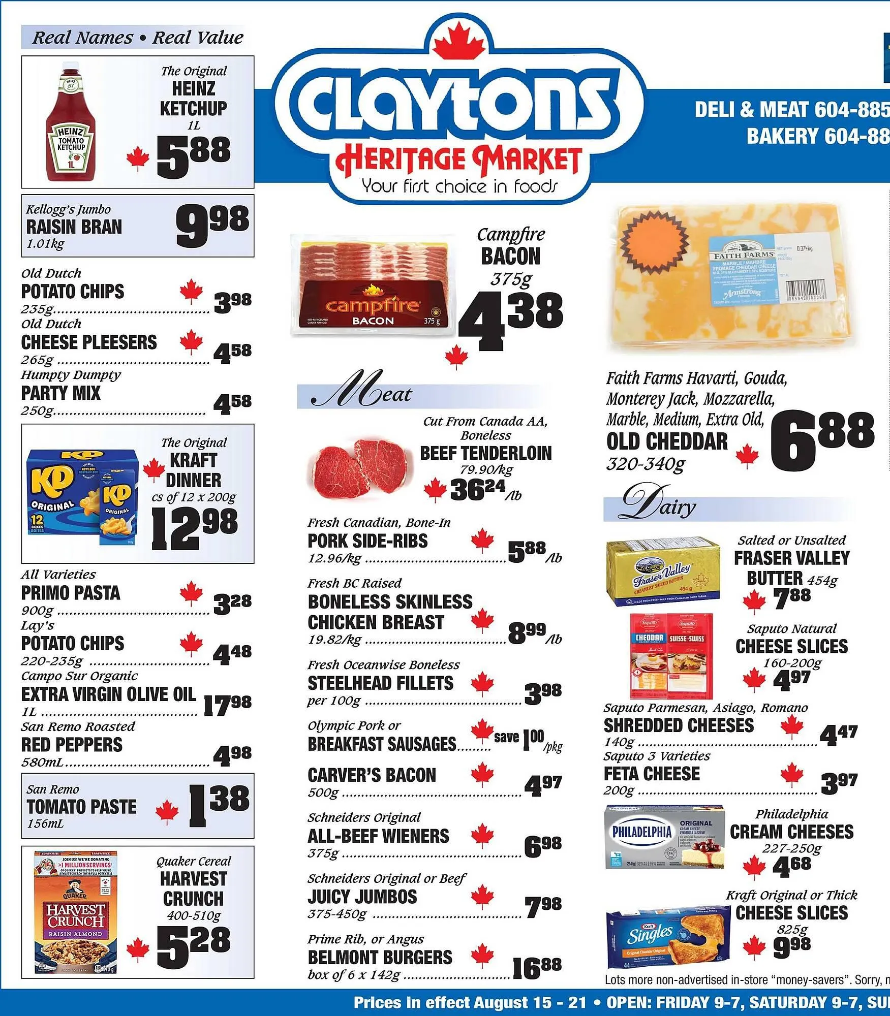 Claytons Heritage Market flyer from August 15 to August 21 2025 - flyer page 1