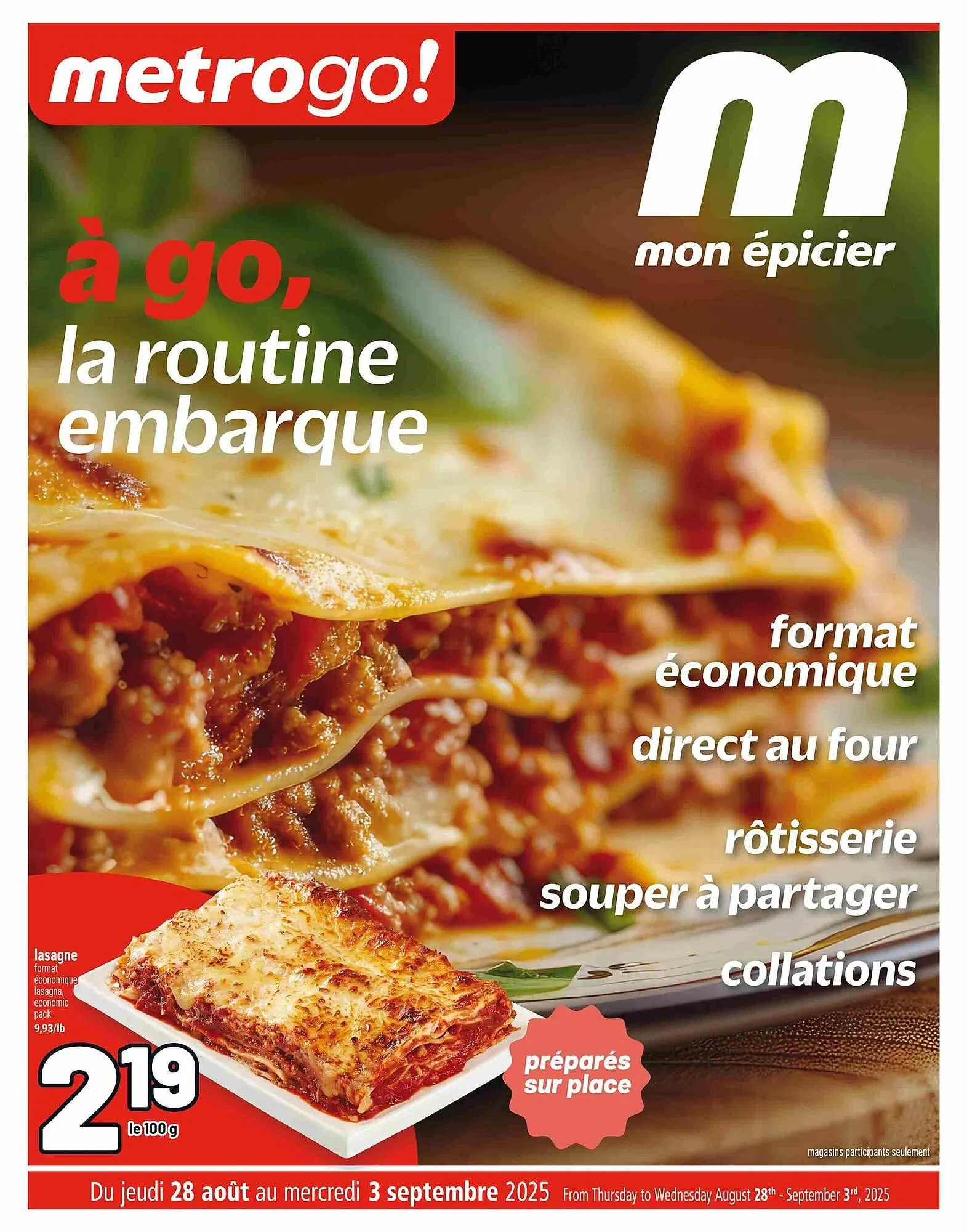 Metro flyer from August 28 to September 4 2025 - flyer page 1