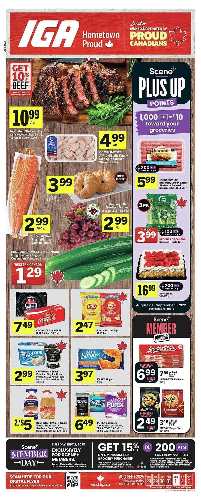 IGA flyer from August 29 to September 5 2025 - flyer page 1