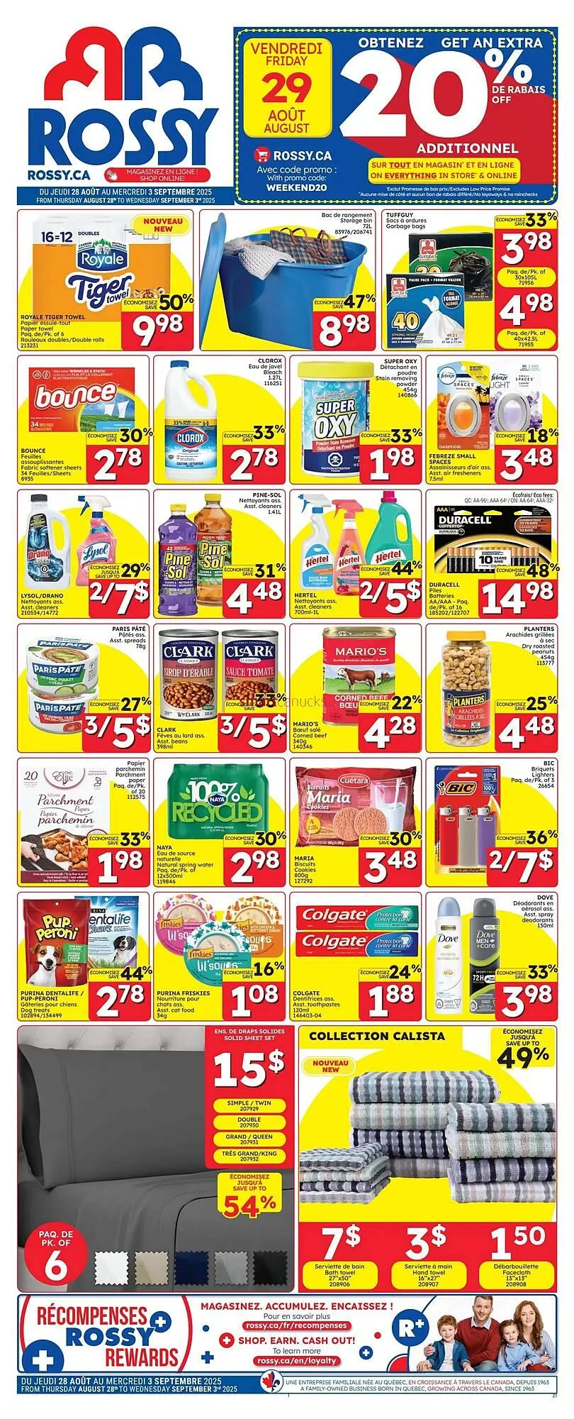 Rossy flyer from August 28 to September 3 2025 - flyer page 1