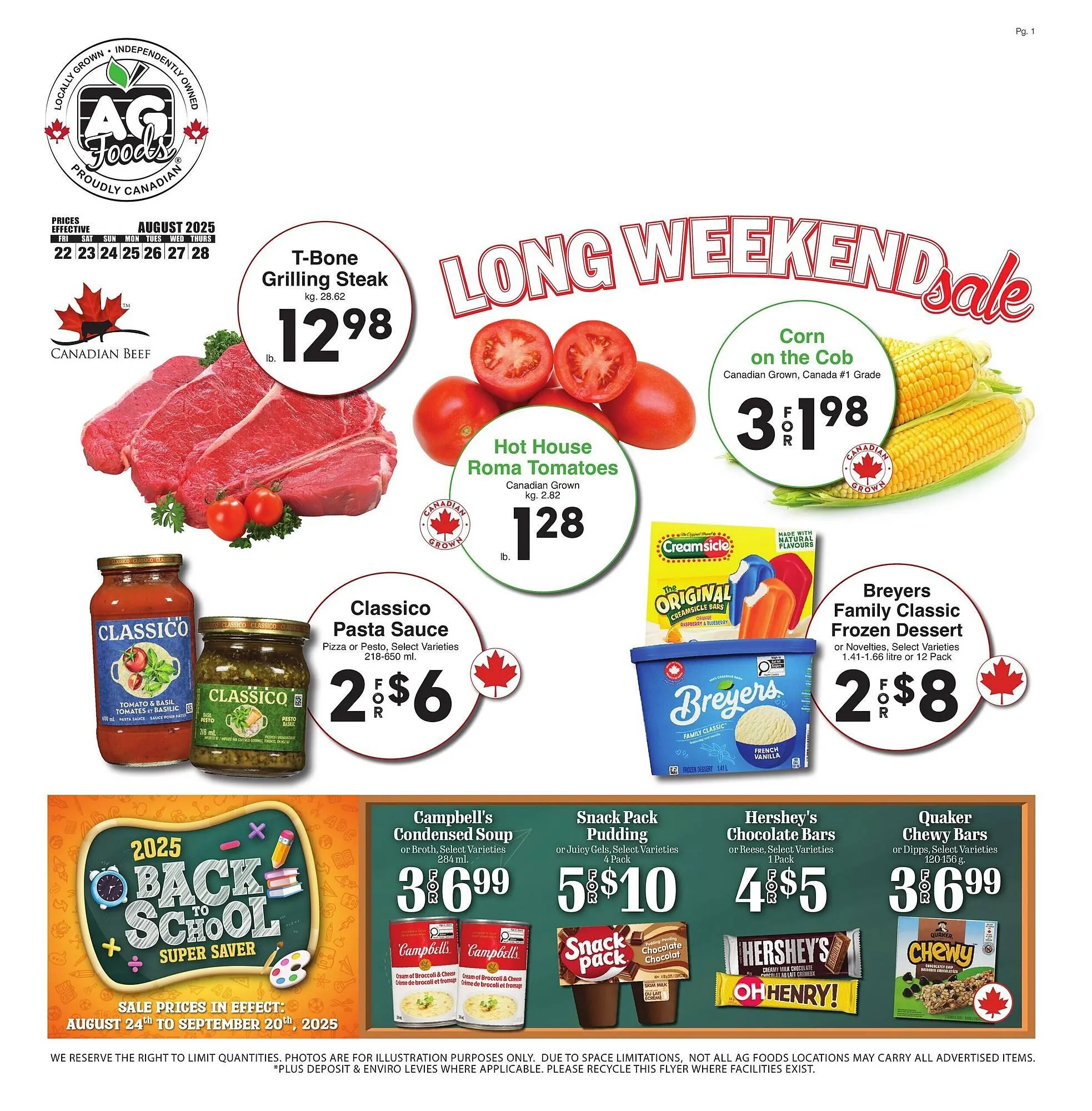 AG Foods flyer from August 22 to August 28 2025 - flyer page 1