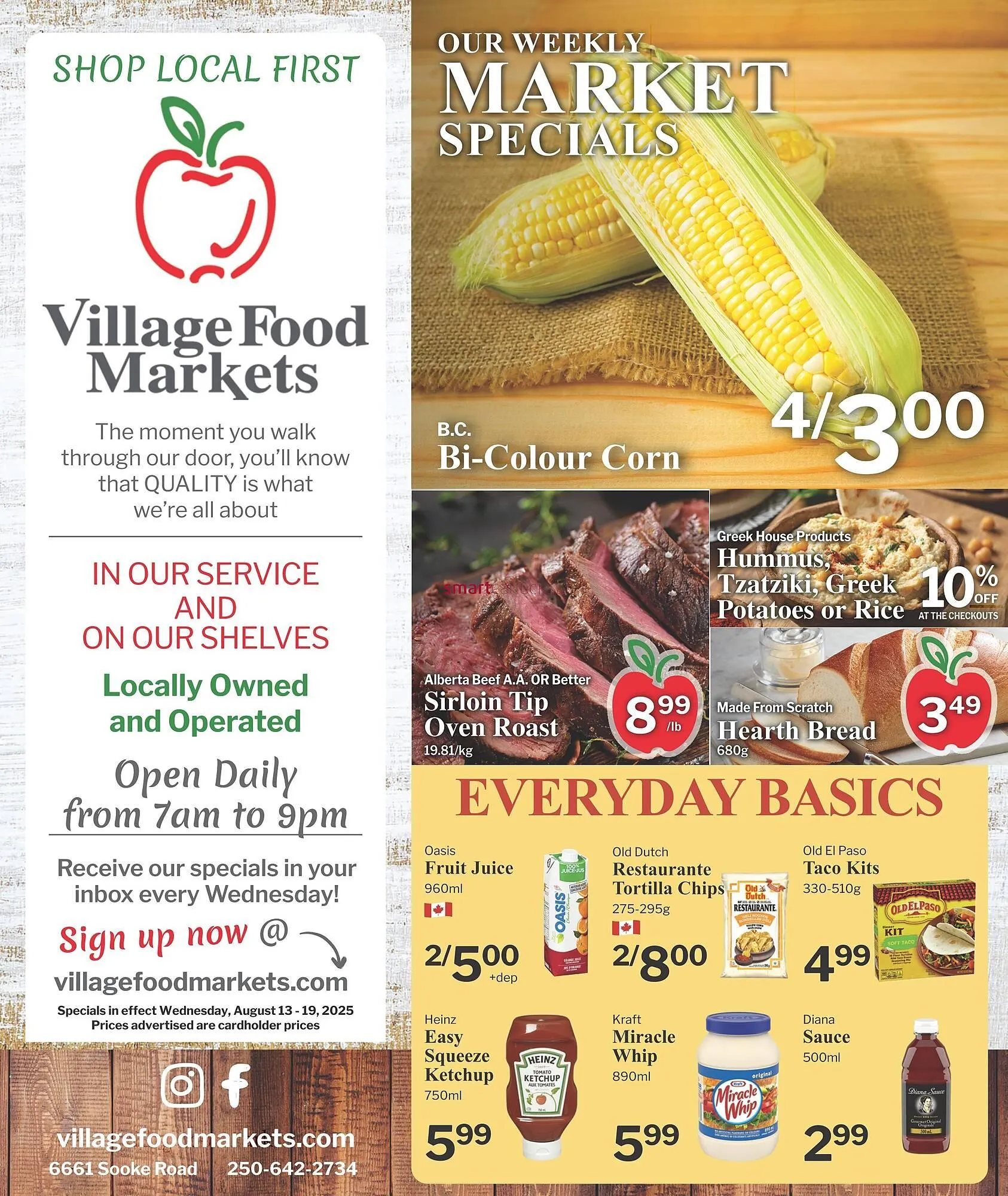 Village Food Markets flyer from August 13 to August 19 2025 - flyer page 1
