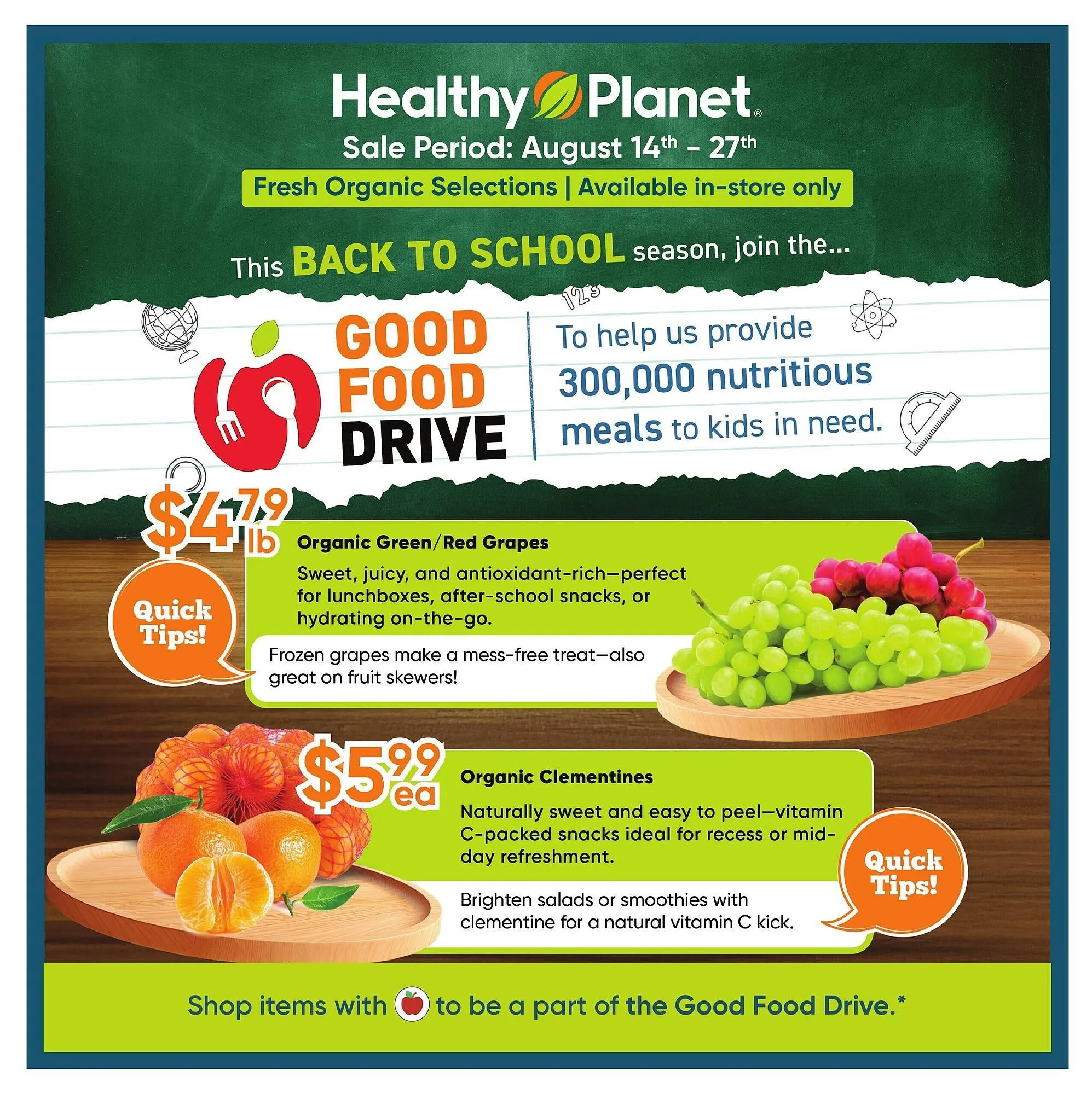 Healthy Planet flyer from August 7 to September 3 2025 - flyer page 1