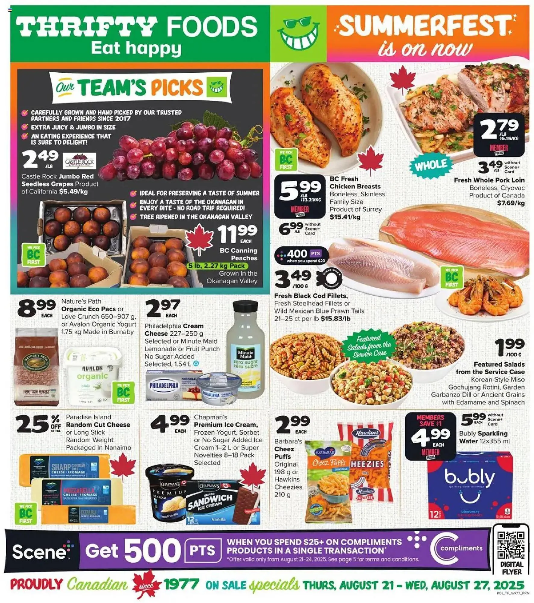 Thrifty Foods flyer from August 21 to August 24 2025 - flyer page 1