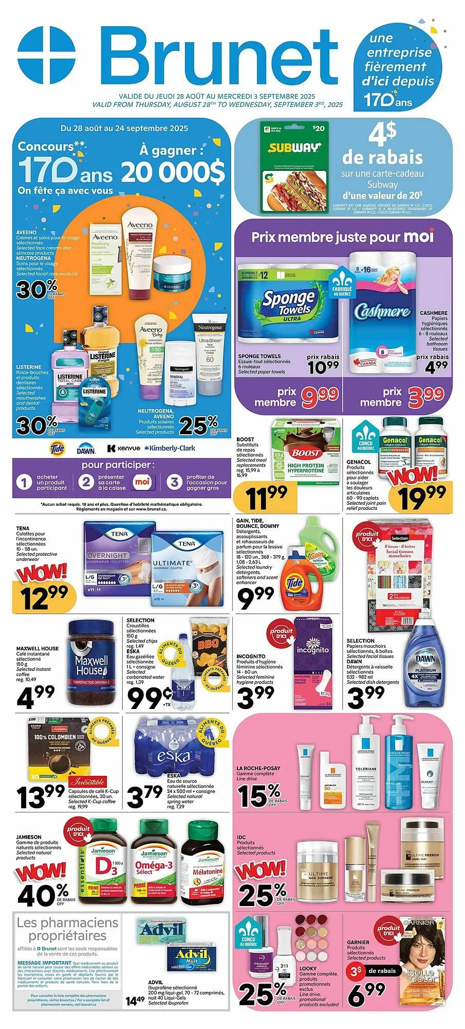 Brunet flyer from August 28 to September 4 2025 - flyer page 1