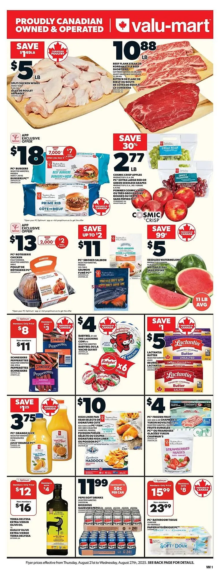 Valu-mart flyer from August 21 to August 27 2025 - flyer page 1
