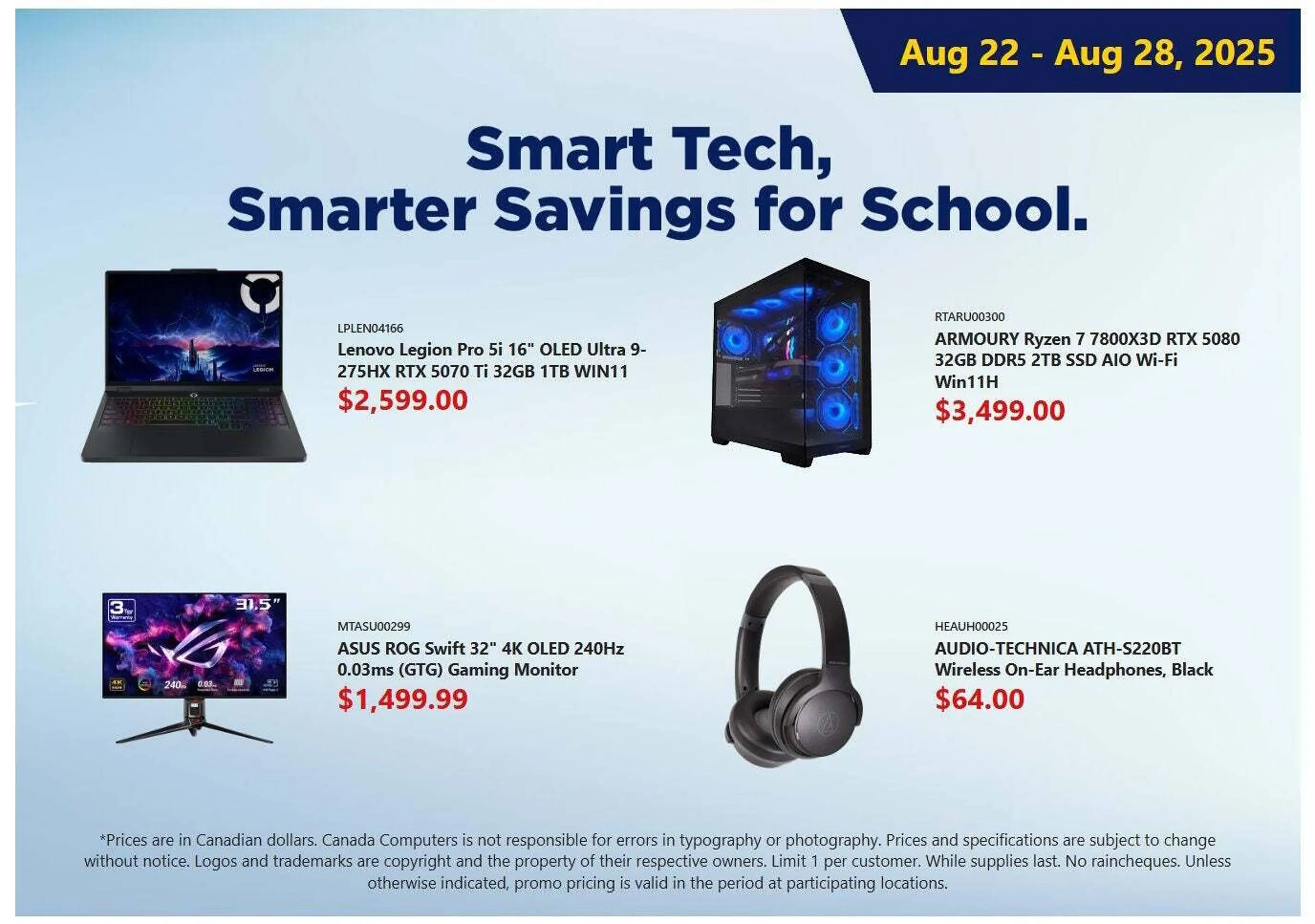 Canada Computers flyer from August 22 to August 29 2025 - flyer page 1