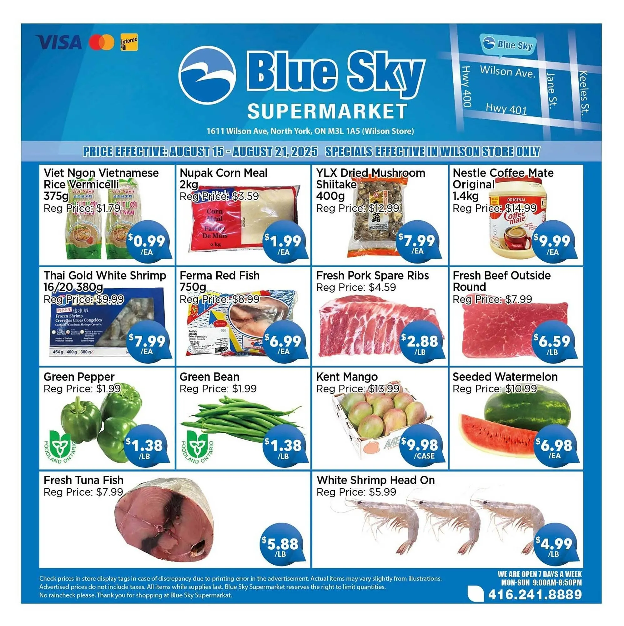 Blue Sky Supermarket flyer from August 15 to August 21 2025 - flyer page 1